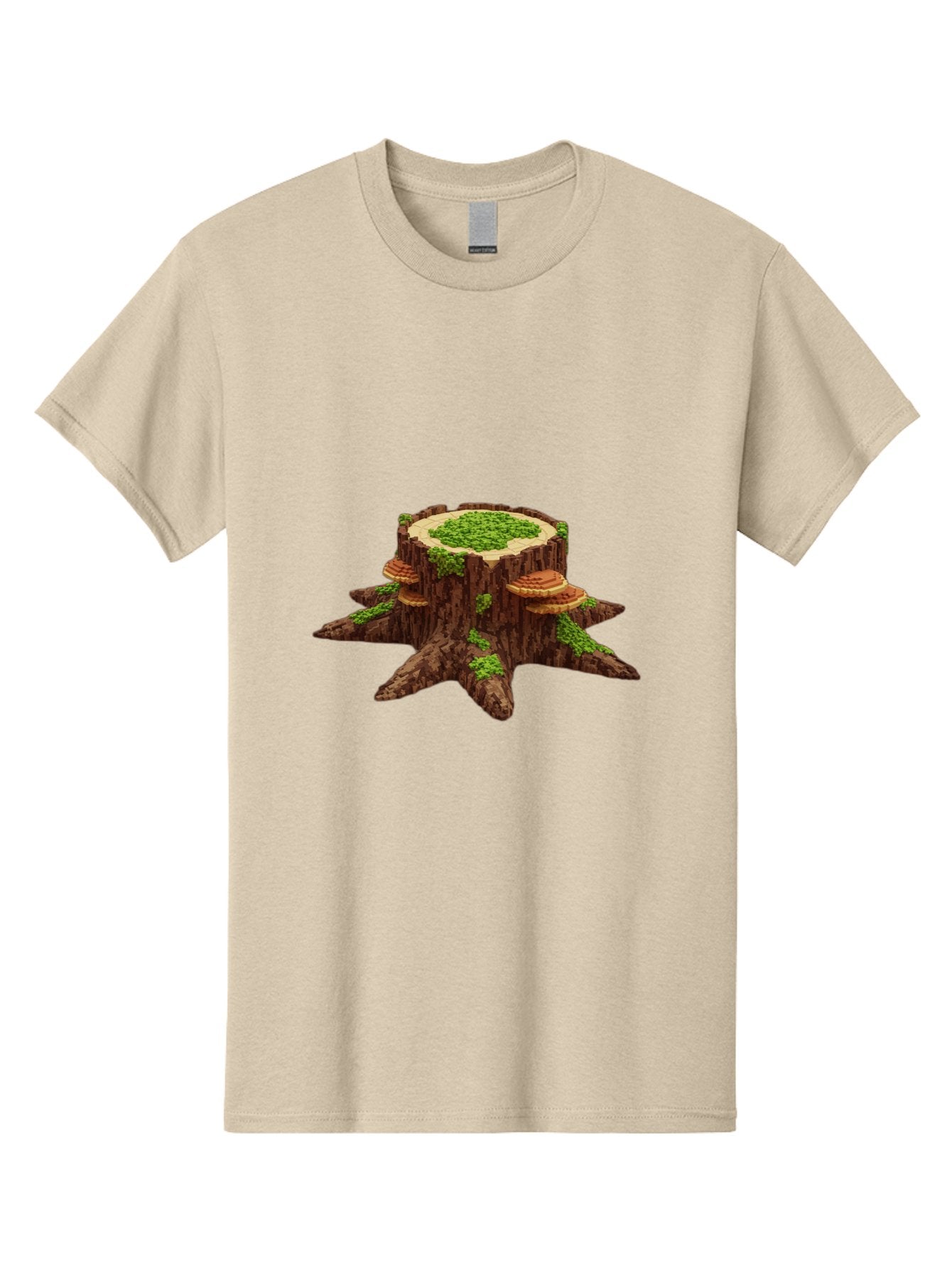 Tree-Stump-With-Mushrooms-1 Men'S Graphic Tee, 100% Cotton, Comfortable Casual Summer Wear, Machine Washable, Vintage Camera, Old Camera, Antique Camera, Black Camera, Classic Photography, Photography Equipment, Nostalgic Device, Film Camera, Bal504