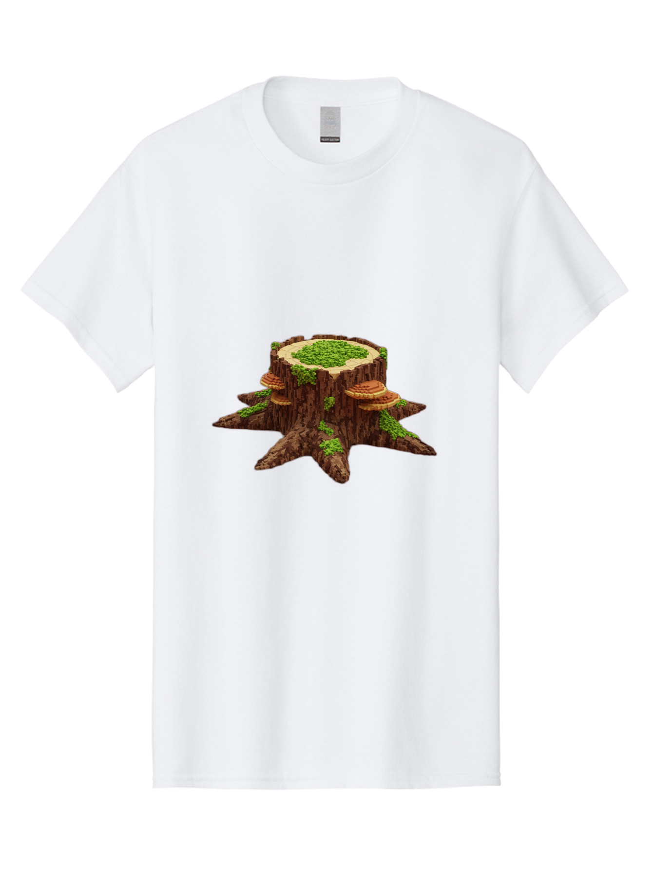 Tree-Stump-With-Mushrooms-1 Men'S Graphic Tee, 100% Cotton, Comfortable Casual Summer Wear, Machine Washable, Vintage Camera, Old Camera, Antique Camera, Black Camera, Classic Photography, Photography Equipment, Nostalgic Device, Film Camera, Bal504