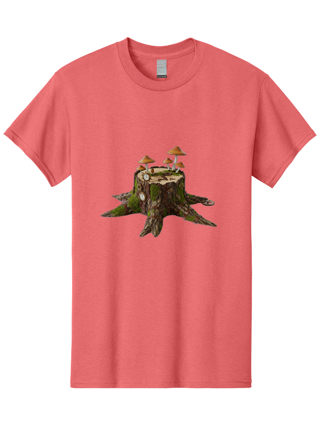 Tree-Stump-With-Mushrooms-2 Men'S Graphic Tee, 100% Cotton, Comfortable Casual Summer Wear, Machine Washable, Vintage Camera, Old Camera, Antique Camera, Black Camera, Classic Photography, Photography Equipment, Nostalgic Device, Film Camera, Bal505 8