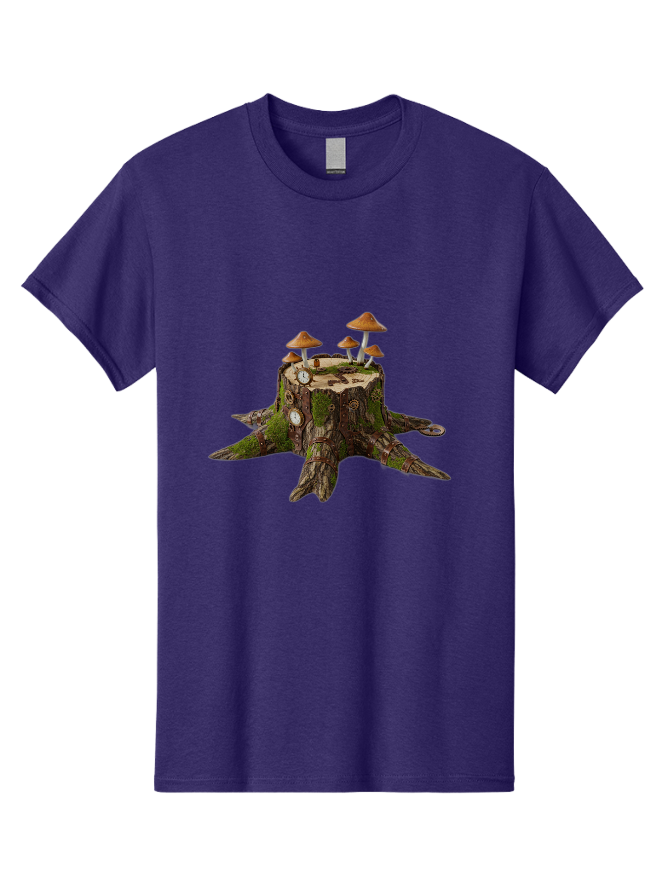 Tree-Stump-With-Mushrooms-2 Men'S Graphic Tee, 100% Cotton, Comfortable Casual Summer Wear, Machine Washable, Vintage Camera, Old Camera, Antique Camera, Black Camera, Classic Photography, Photography Equipment, Nostalgic Device, Film Camera, Bal505