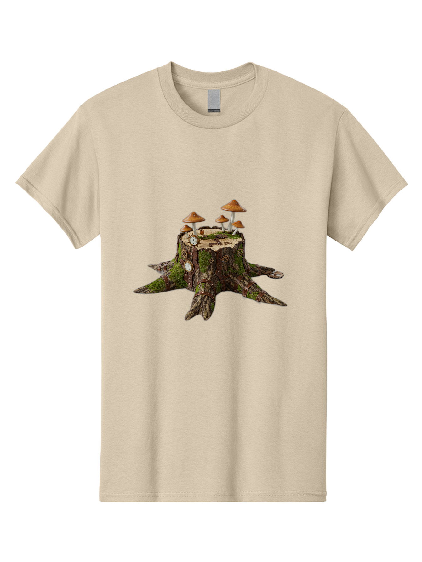 Tree-Stump-With-Mushrooms-2 Men'S Graphic Tee, 100% Cotton, Comfortable Casual Summer Wear, Machine Washable, Vintage Camera, Old Camera, Antique Camera, Black Camera, Classic Photography, Photography Equipment, Nostalgic Device, Film Camera, Bal505 14