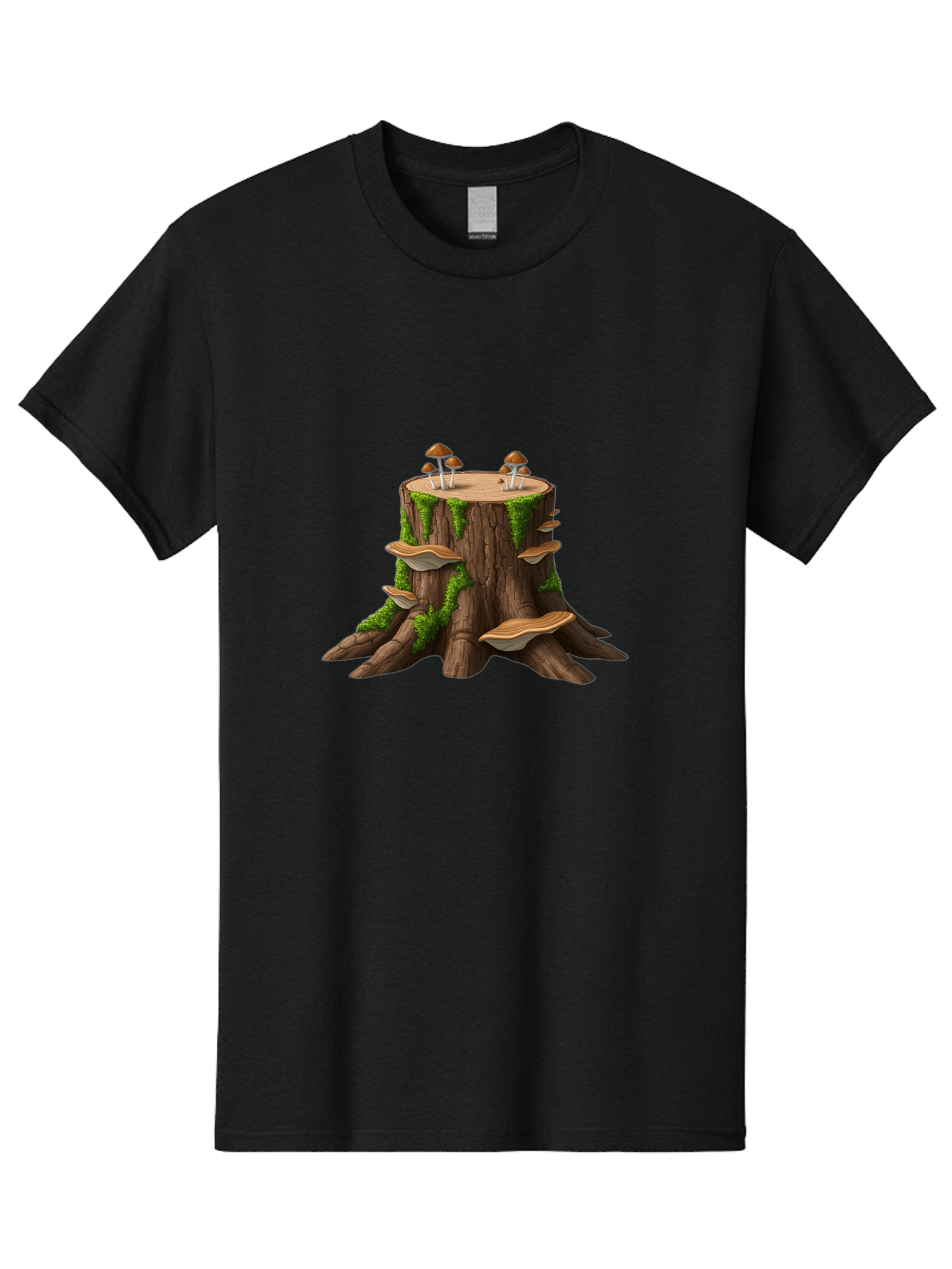 Tree-Stump-With-Mushrooms-3 Men'S Graphic Tee, 100% Cotton, Comfortable Casual Summer Wear, Machine Washable, Vintage Camera, Old Camera, Antique Camera, Black Camera, Classic Photography, Photography Equipment, Nostalgic Device, Film Camera, Bal506 11