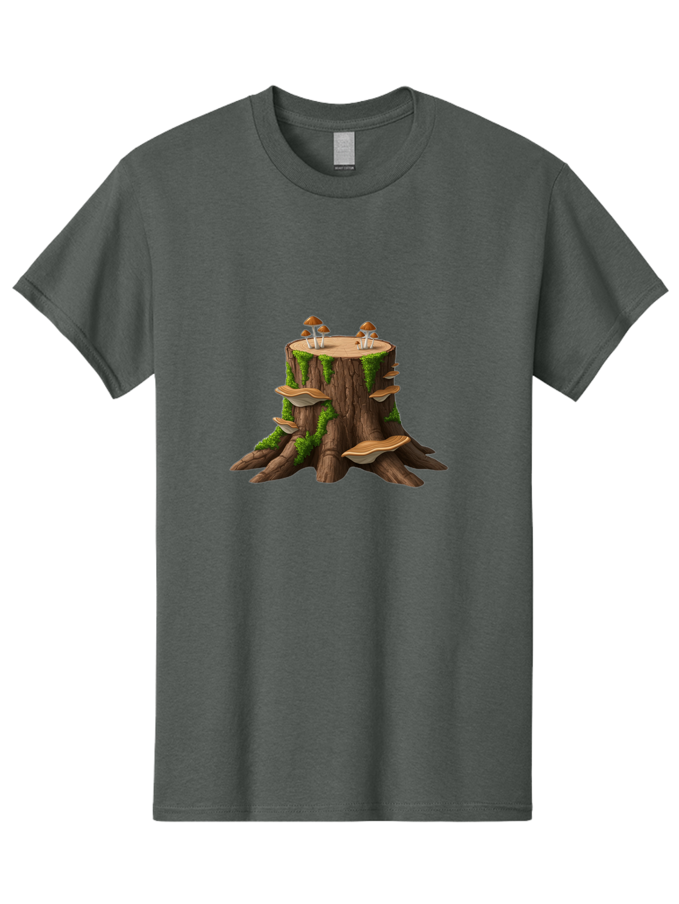 Tree-Stump-With-Mushrooms-3 Men'S Graphic Tee, 100% Cotton, Comfortable Casual Summer Wear, Machine Washable, Vintage Camera, Old Camera, Antique Camera, Black Camera, Classic Photography, Photography Equipment, Nostalgic Device, Film Camera, Bal506 10