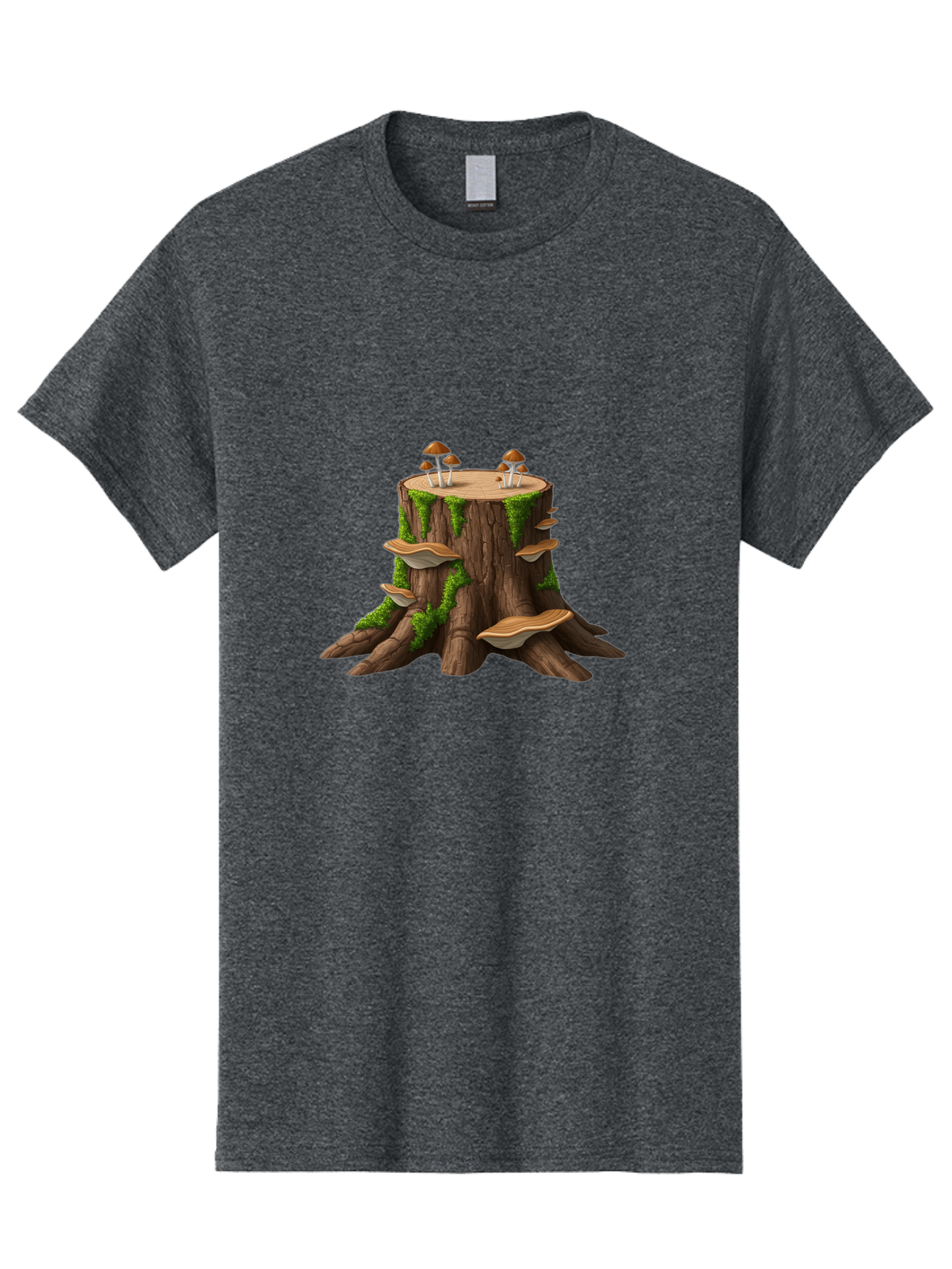 Tree-Stump-With-Mushrooms-3 Men'S Graphic Tee, 100% Cotton, Comfortable Casual Summer Wear, Machine Washable, Vintage Camera, Old Camera, Antique Camera, Black Camera, Classic Photography, Photography Equipment, Nostalgic Device, Film Camera, Bal506