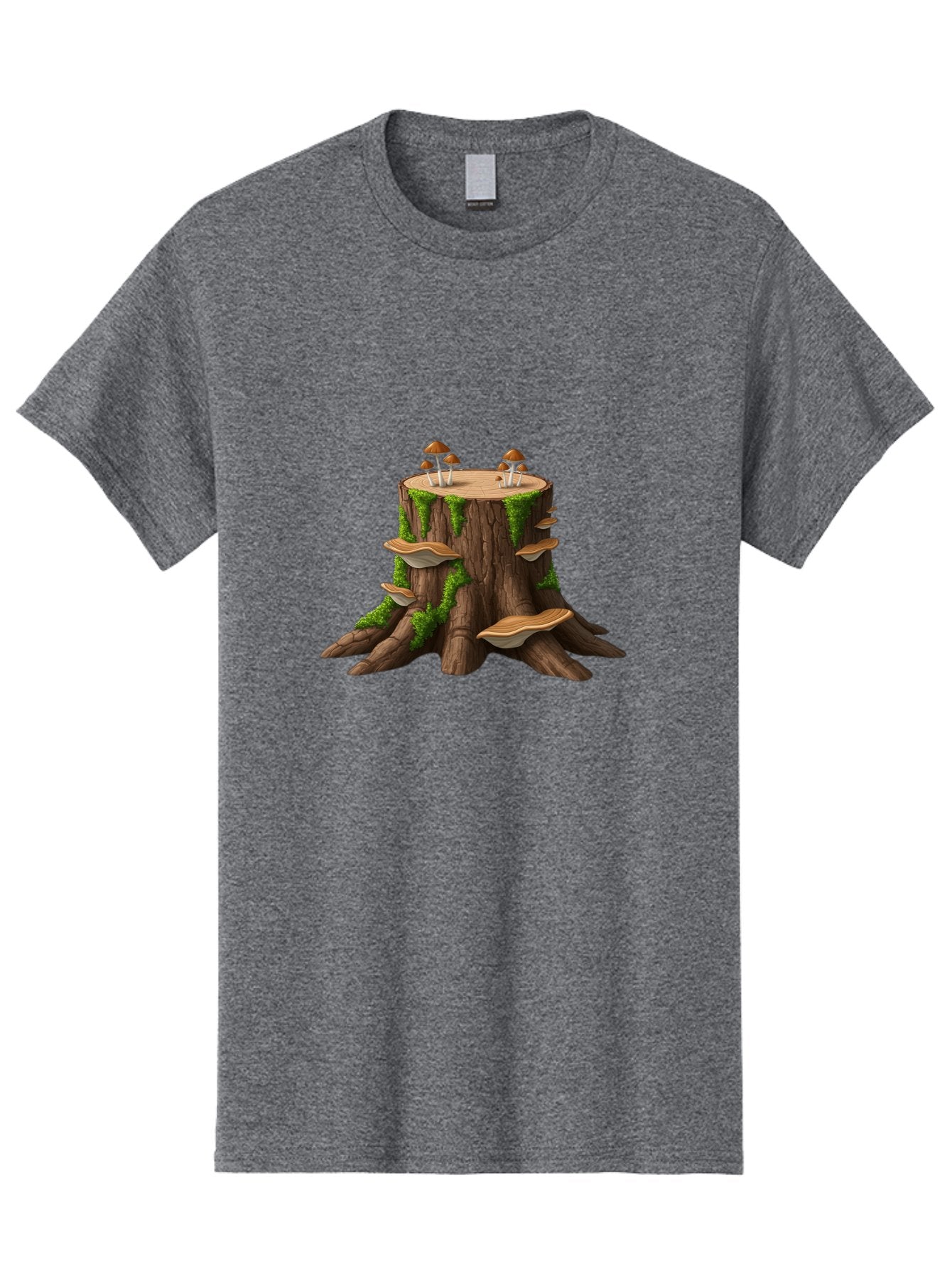 Tree-Stump-With-Mushrooms-3 Men'S Graphic Tee, 100% Cotton, Comfortable Casual Summer Wear, Machine Washable, Vintage Camera, Old Camera, Antique Camera, Black Camera, Classic Photography, Photography Equipment, Nostalgic Device, Film Camera, Bal506 7