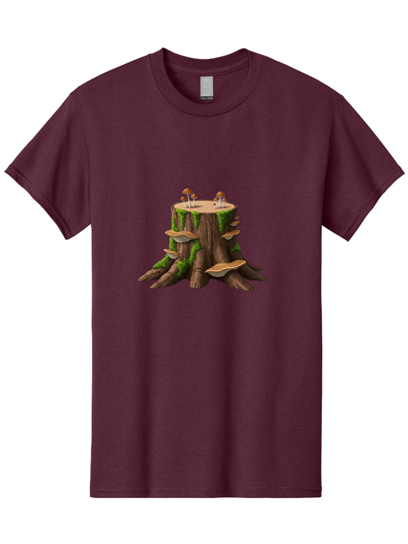 Tree-Stump-With-Mushrooms-3 Men'S Graphic Tee, 100% Cotton, Comfortable Casual Summer Wear, Machine Washable, Vintage Camera, Old Camera, Antique Camera, Black Camera, Classic Photography, Photography Equipment, Nostalgic Device, Film Camera, Bal506 15