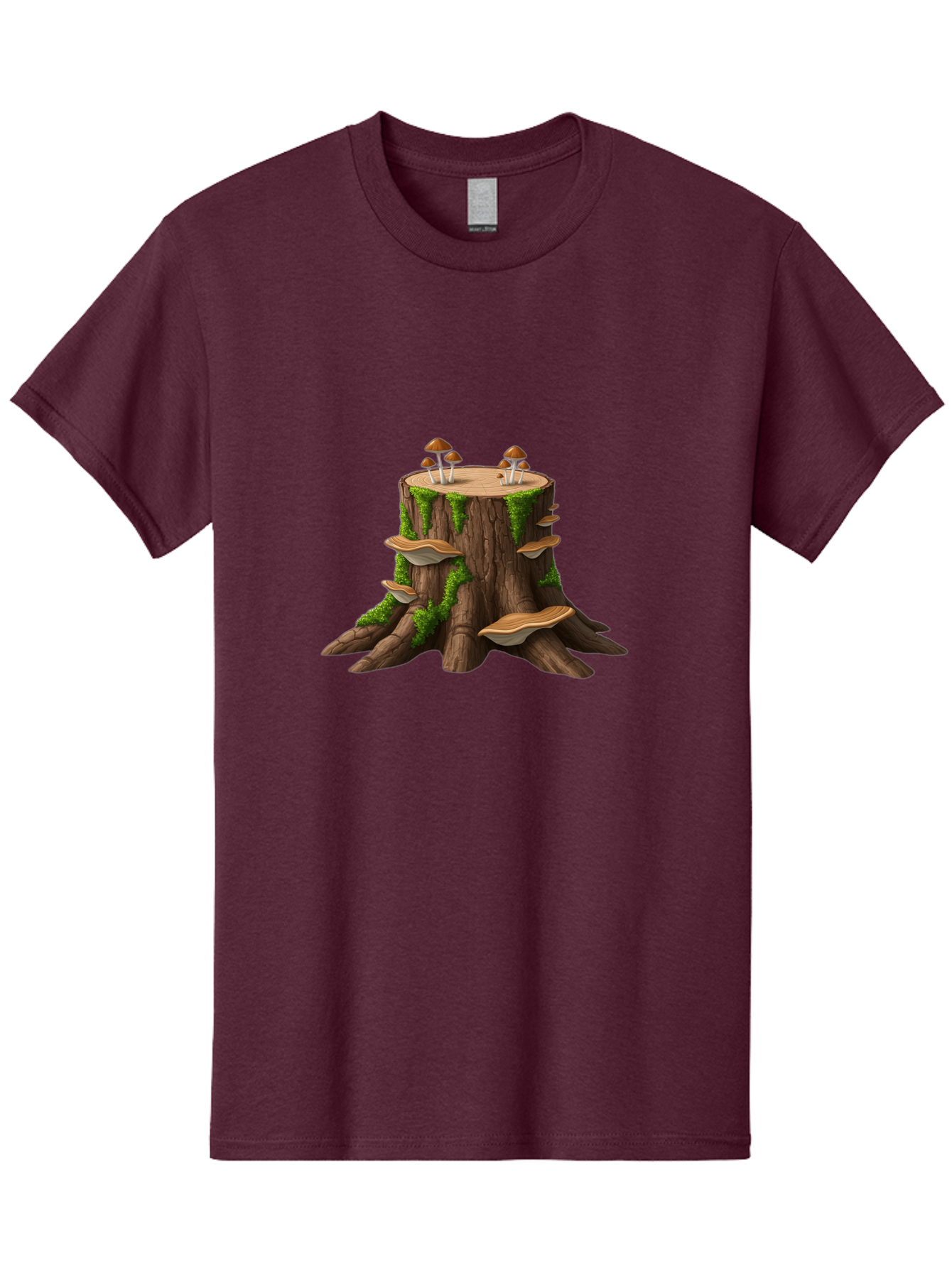Tree-Stump-With-Mushrooms-3 Men'S Graphic Tee, 100% Cotton, Comfortable Casual Summer Wear, Machine Washable, Vintage Camera, Old Camera, Antique Camera, Black Camera, Classic Photography, Photography Equipment, Nostalgic Device, Film Camera, Bal506