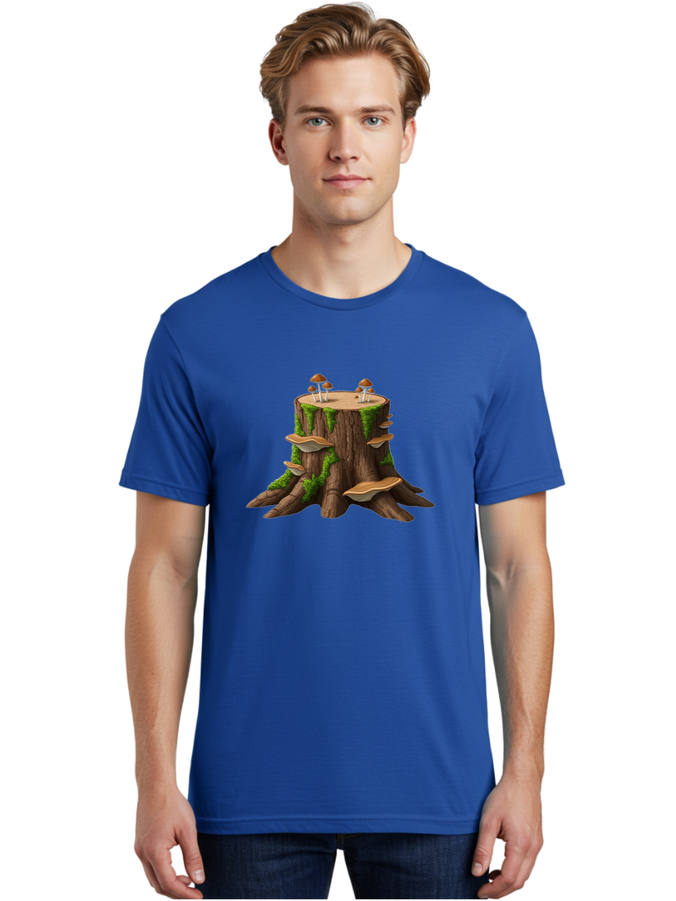 Tree-Stump-With-Mushrooms-3 Men'S Graphic Tee, 100% Cotton, Comfortable Casual Summer Wear, Machine Washable, Vintage Camera, Old Camera, Antique Camera, Black Camera, Classic Photography, Photography Equipment, Nostalgic Device, Film Camera, Bal506 18
