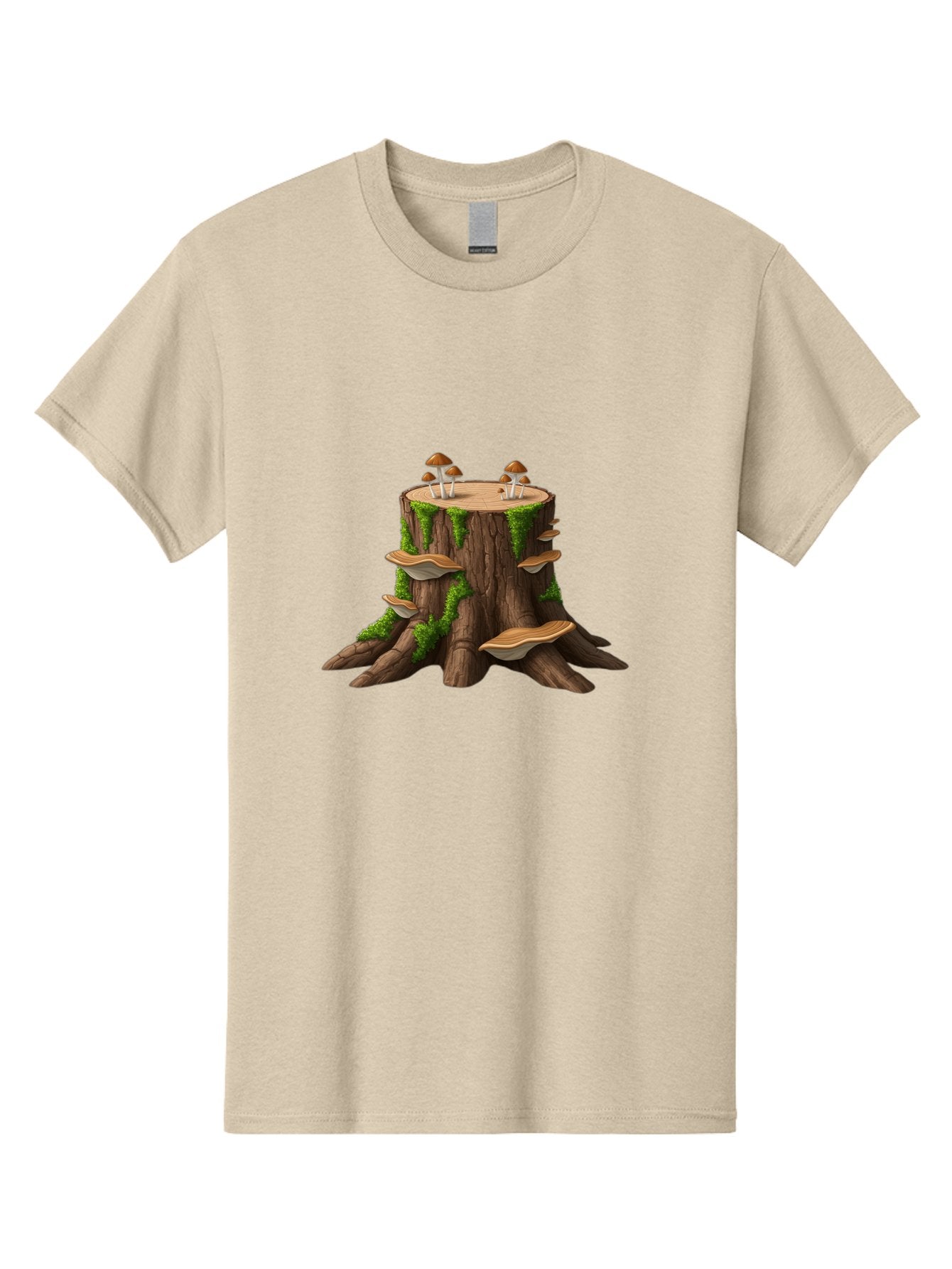 Tree-Stump-With-Mushrooms-3 Men'S Graphic Tee, 100% Cotton, Comfortable Casual Summer Wear, Machine Washable, Vintage Camera, Old Camera, Antique Camera, Black Camera, Classic Photography, Photography Equipment, Nostalgic Device, Film Camera, Bal506 10