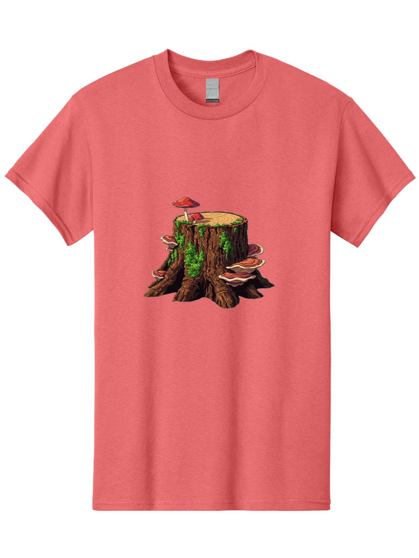 Tree-Stump-With-Mushrooms-4 Men'S Graphic Tee, 100% Cotton, Comfortable Casual Summer Wear, Machine Washable, Vintage Camera, Old Camera, Antique Camera, Black Camera, Classic Photography, Photography Equipment, Nostalgic Device, Film Camera, Bal507