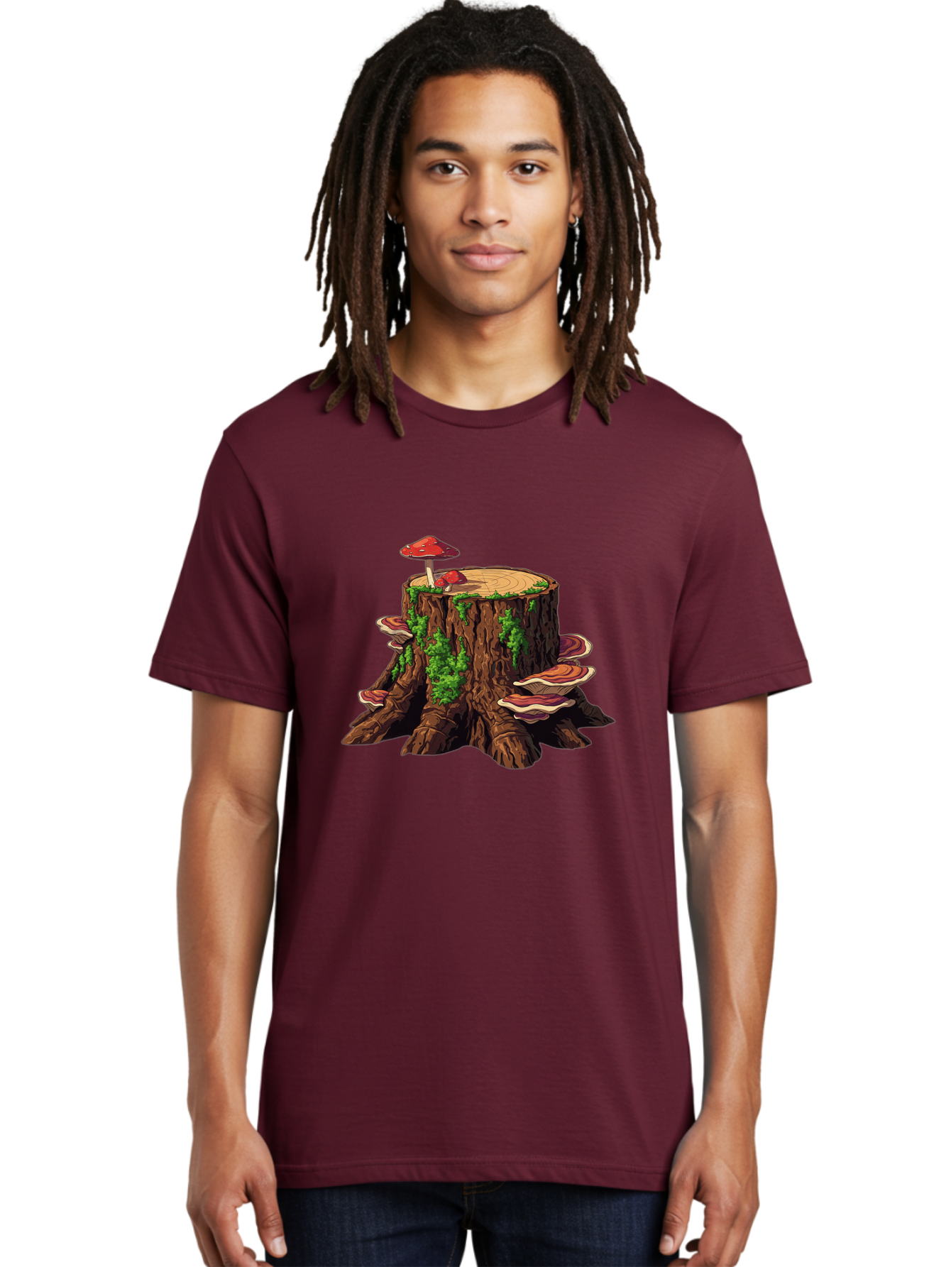 Tree-Stump-With-Mushrooms-4 Men'S Graphic Tee, 100% Cotton, Comfortable Casual Summer Wear, Machine Washable, Vintage Camera, Old Camera, Antique Camera, Black Camera, Classic Photography, Photography Equipment, Nostalgic Device, Film Camera, Bal507 29