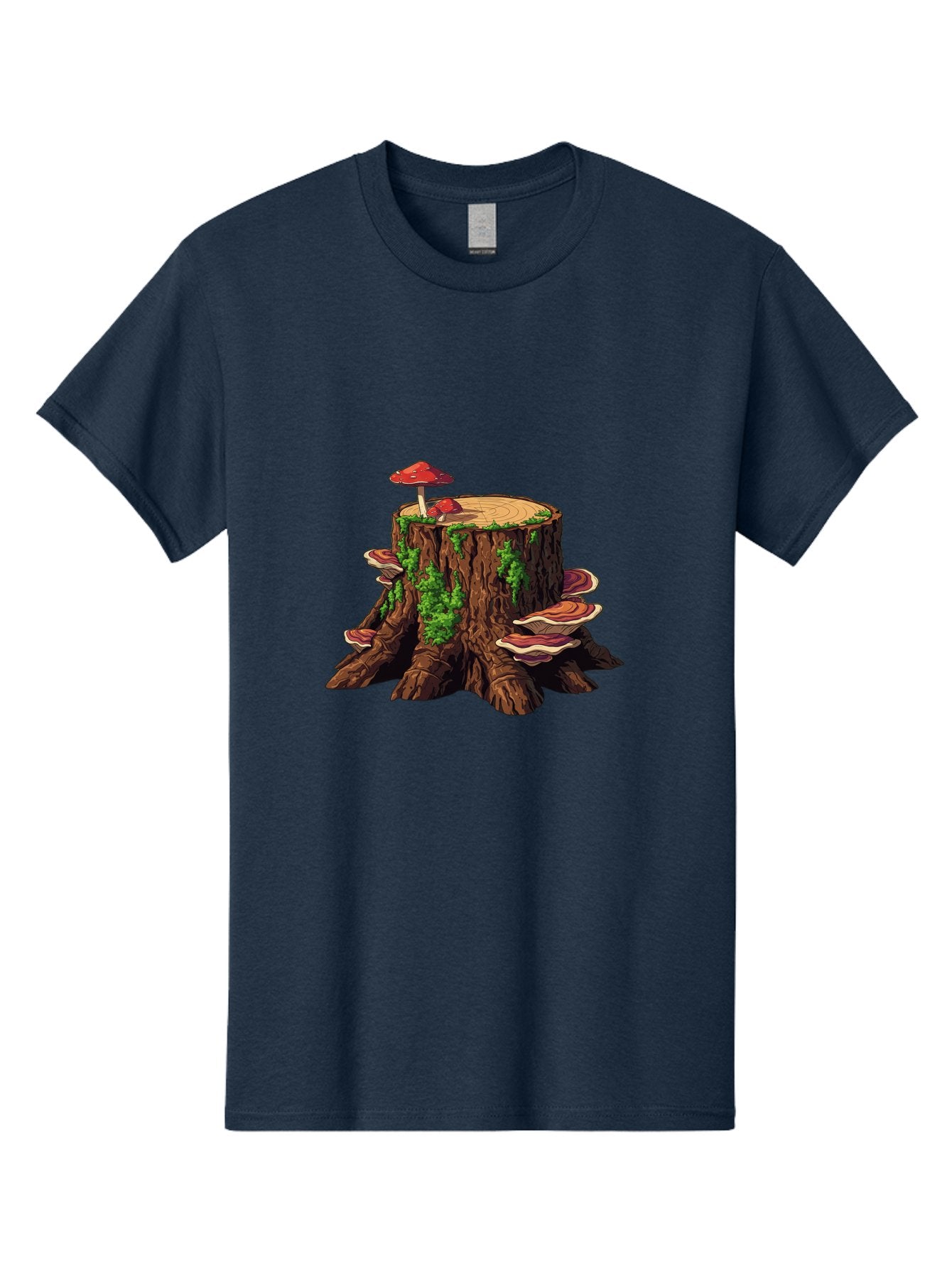 Tree-Stump-With-Mushrooms-4 Men'S Graphic Tee, 100% Cotton, Comfortable Casual Summer Wear, Machine Washable, Vintage Camera, Old Camera, Antique Camera, Black Camera, Classic Photography, Photography Equipment, Nostalgic Device, Film Camera, Bal507 6
