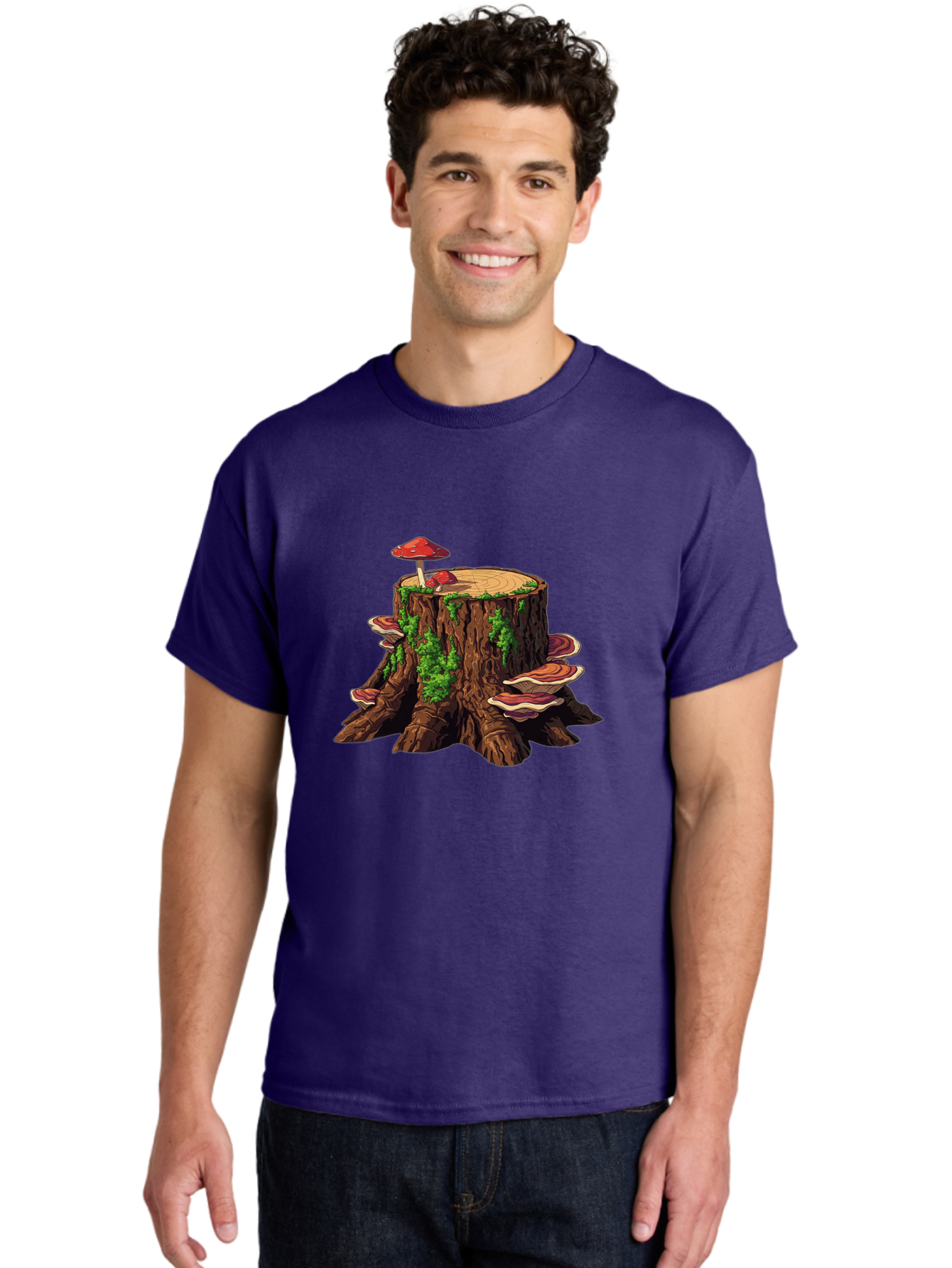 Tree-Stump-With-Mushrooms-4 Men'S Graphic Tee, 100% Cotton, Comfortable Casual Summer Wear, Machine Washable, Vintage Camera, Old Camera, Antique Camera, Black Camera, Classic Photography, Photography Equipment, Nostalgic Device, Film Camera, Bal507 23