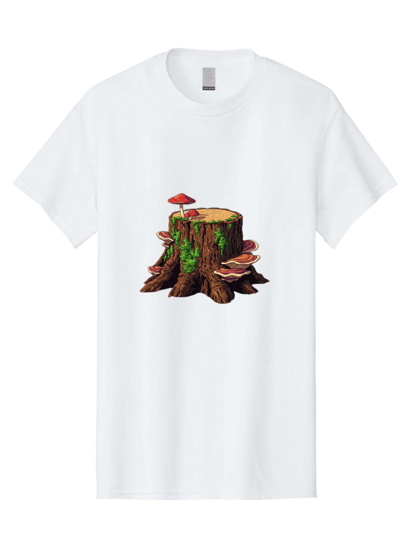 Tree-Stump-With-Mushrooms-4 Men'S Graphic Tee, 100% Cotton, Comfortable Casual Summer Wear, Machine Washable, Vintage Camera, Old Camera, Antique Camera, Black Camera, Classic Photography, Photography Equipment, Nostalgic Device, Film Camera, Bal507 7