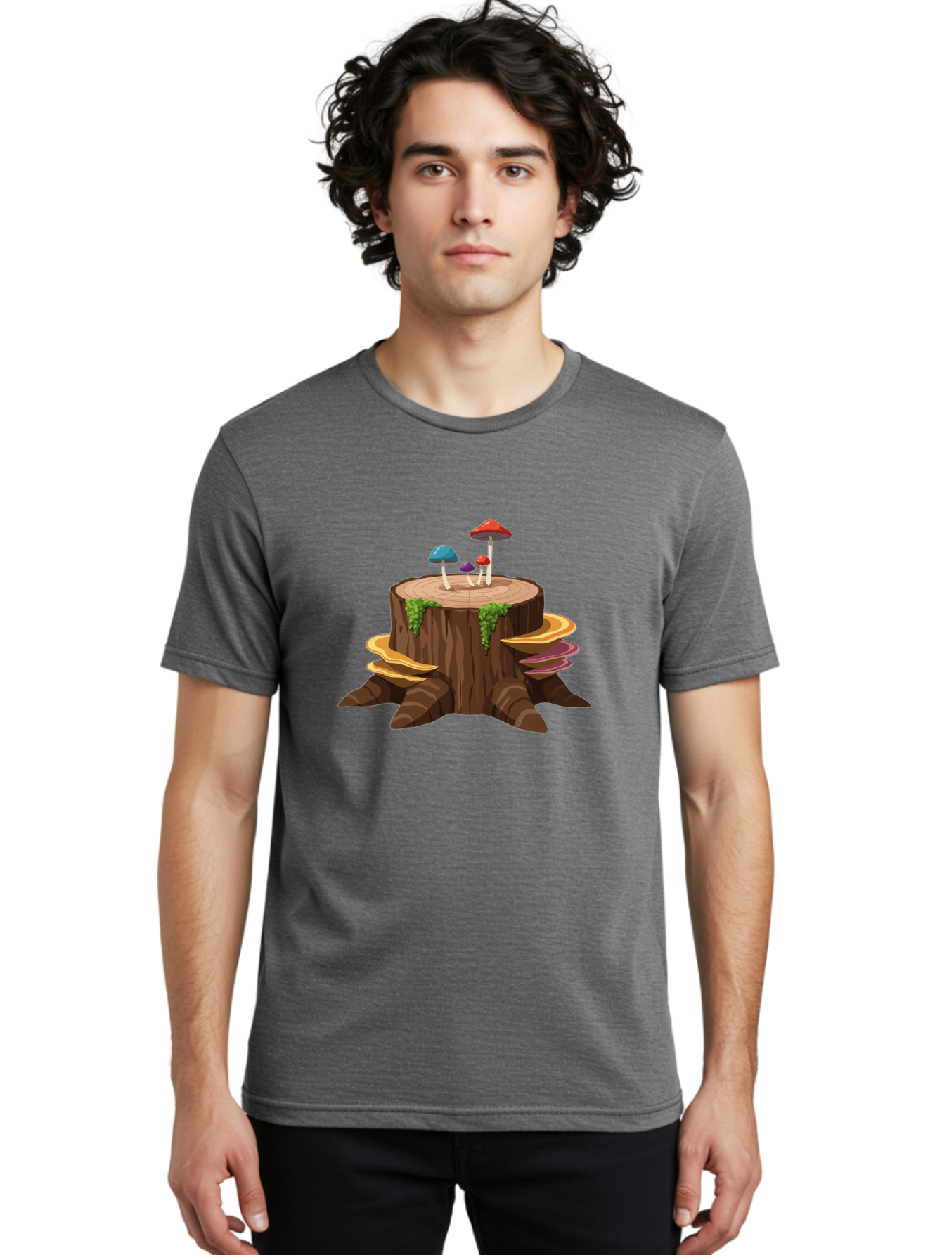Tree-Stump-With-Mushrooms Men'S Graphic Tee, 100% Cotton, Comfortable Casual Summer Wear, Machine Washable, Vintage Camera, Old Camera, Antique Camera, Black Camera, Classic Photography, Photography Equipment, Nostalgic Device, Film Camera, Bal509 24