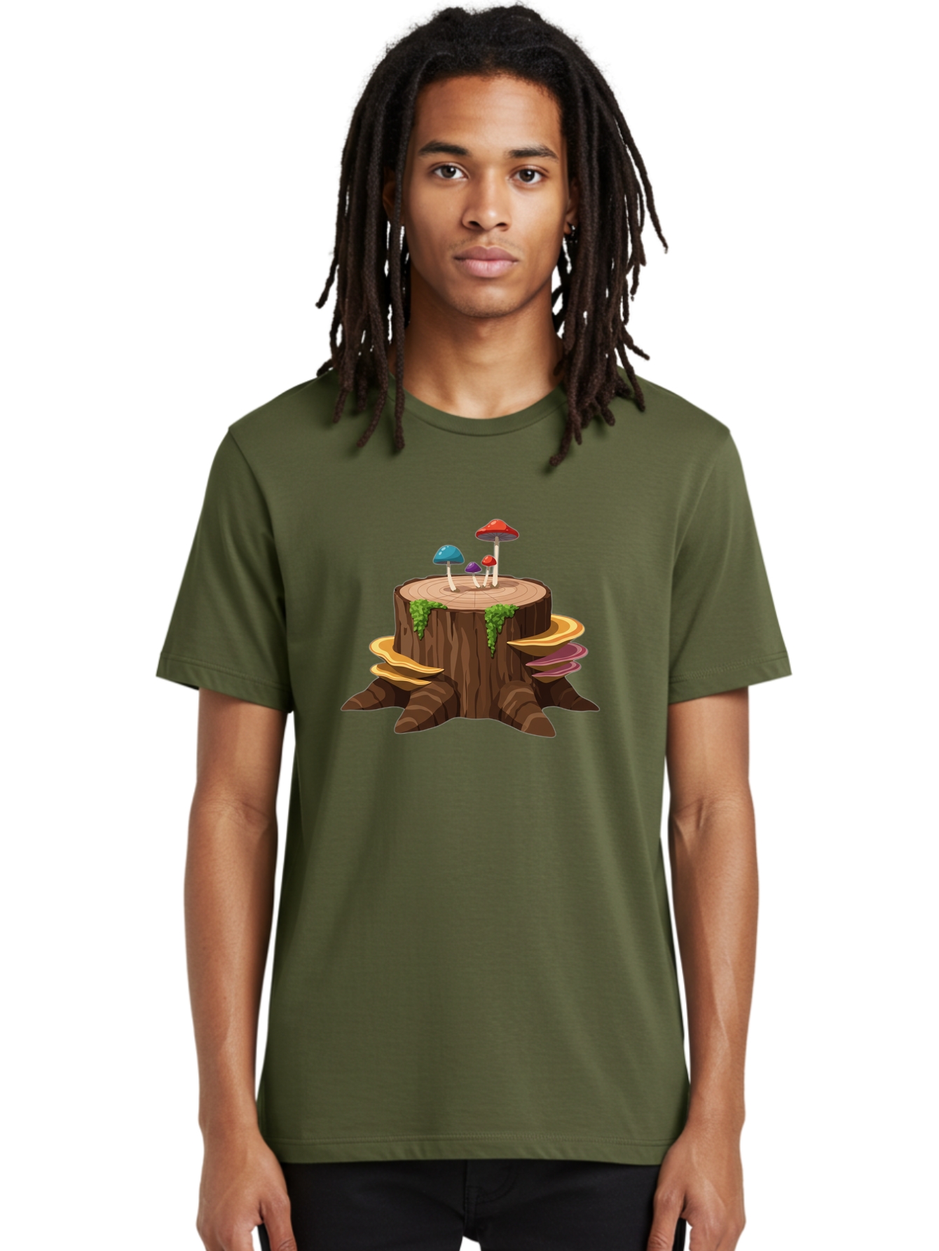 Tree-Stump-With-Mushrooms Men'S Graphic Tee, 100% Cotton, Comfortable Casual Summer Wear, Machine Washable, Vintage Camera, Old Camera, Antique Camera, Black Camera, Classic Photography, Photography Equipment, Nostalgic Device, Film Camera, Bal509 25