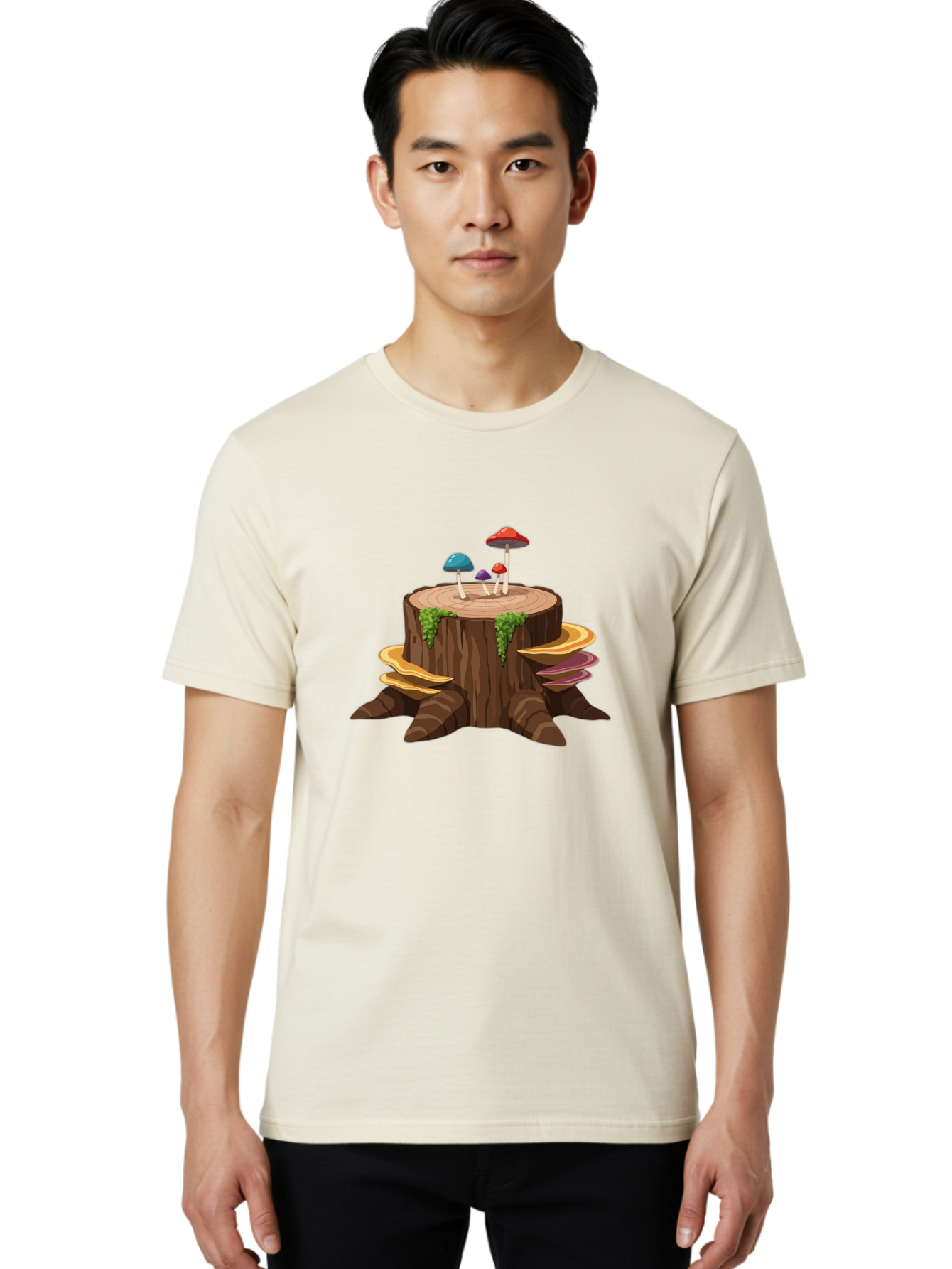 Tree-Stump-With-Mushrooms Men'S Graphic Tee, 100% Cotton, Comfortable Casual Summer Wear, Machine Washable, Vintage Camera, Old Camera, Antique Camera, Black Camera, Classic Photography, Photography Equipment, Nostalgic Device, Film Camera, Bal509 29