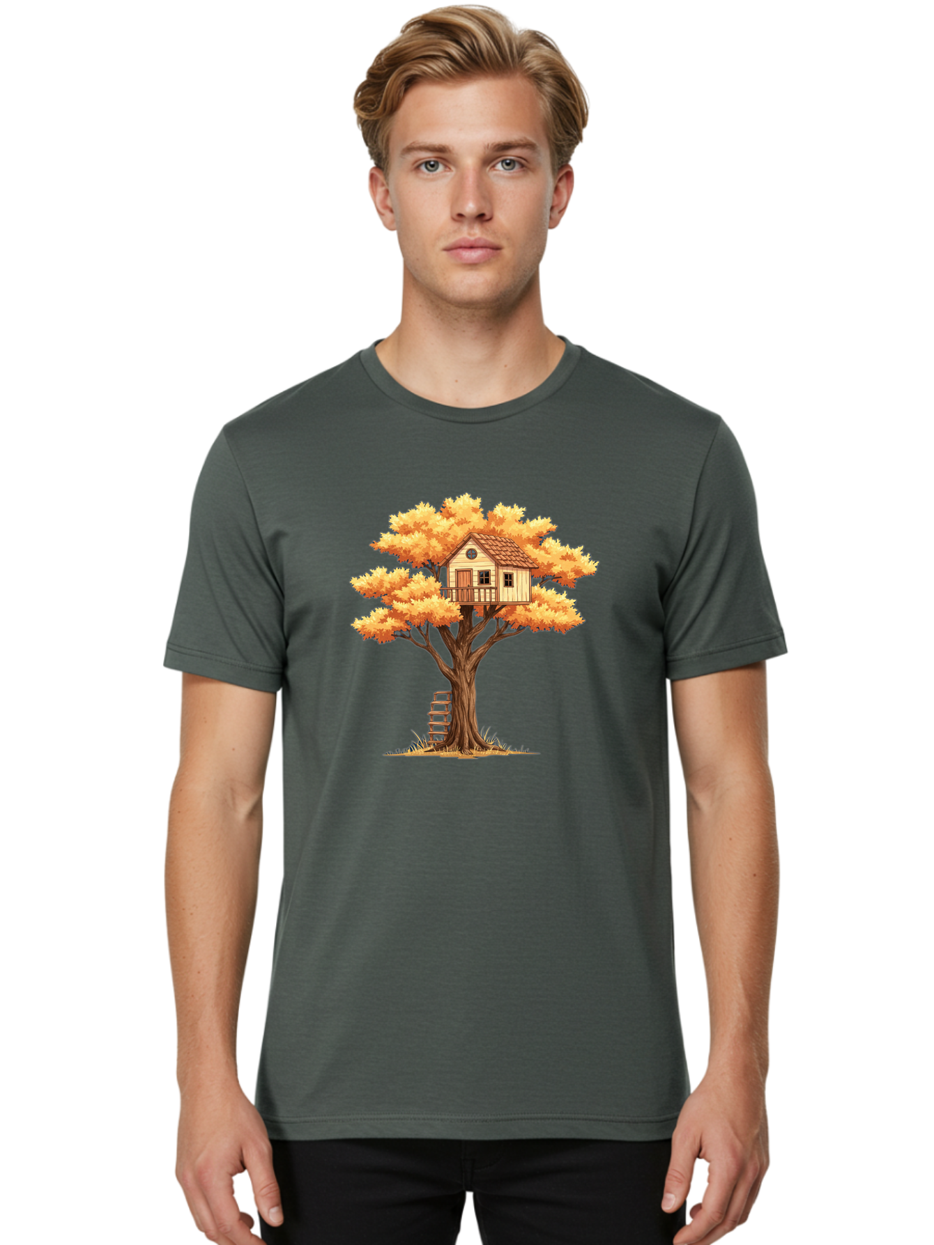 Treehouse-1 Men'S Graphic Tee, 100% Cotton, Comfortable Casual Summer Wear, Machine Washable, Vintage Camera, Old Camera, Antique Camera, Black Camera, Classic Photography, Photography Equipment, Nostalgic Device, Film Camera, Camera Art Bal511 30