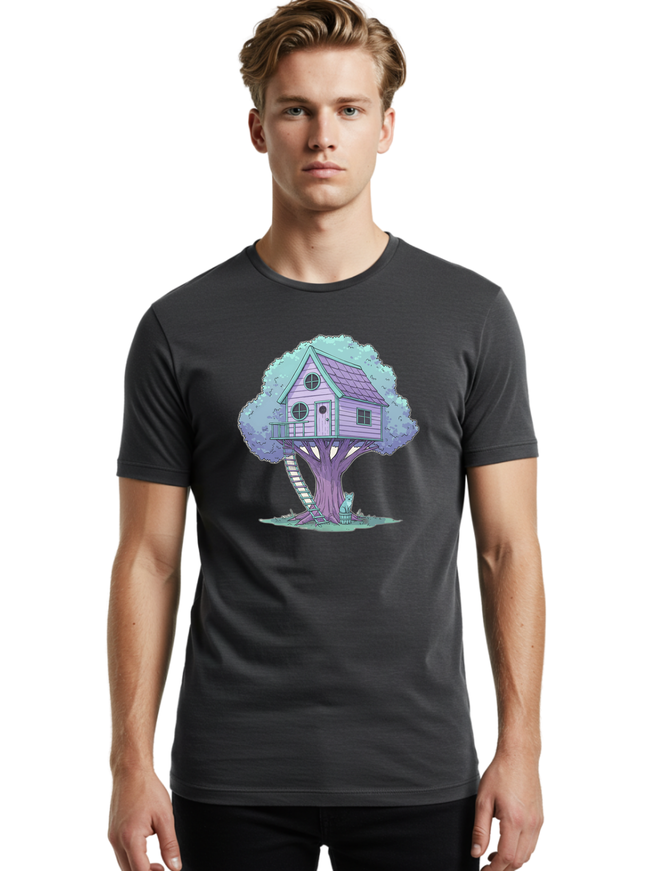 Treehouse-2 Men'S Graphic Tee, 100% Cotton, Comfortable Casual Summer Wear, Machine Washable, Vintage Camera, Old Camera, Antique Camera, Black Camera, Classic Photography, Photography Equipment, Nostalgic Device, Film Camera, Camera Art Bal512 20