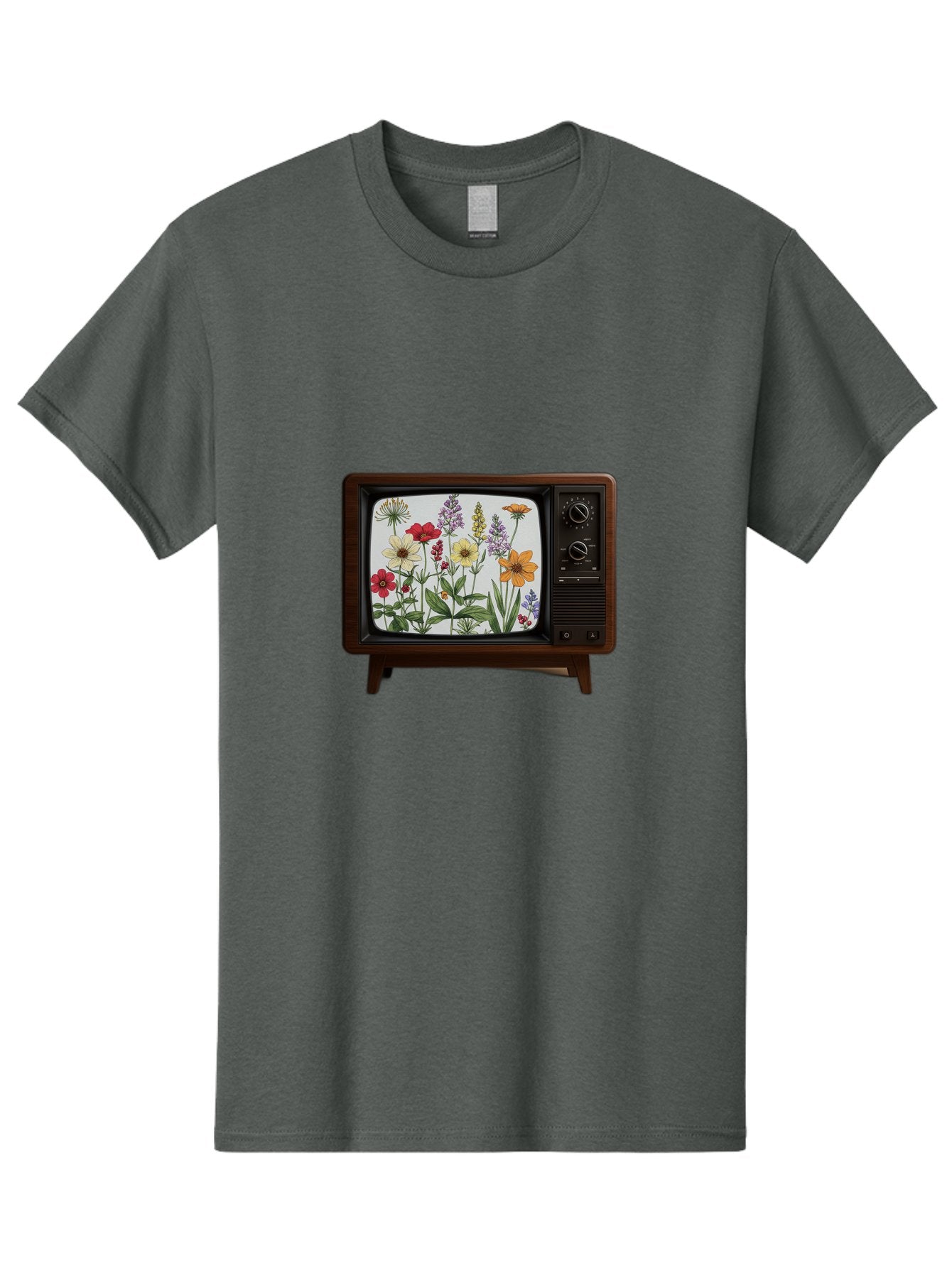 Tv-With-Flowers Men'S Graphic Tee, 100% Cotton, Comfortable Casual Summer Wear, Machine Washable, Vintage Camera, Old Camera, Antique Camera, Black Camera, Classic Photography, Photography Equipment, Nostalgic Device, Film Camera, Camera Art Bal516 9