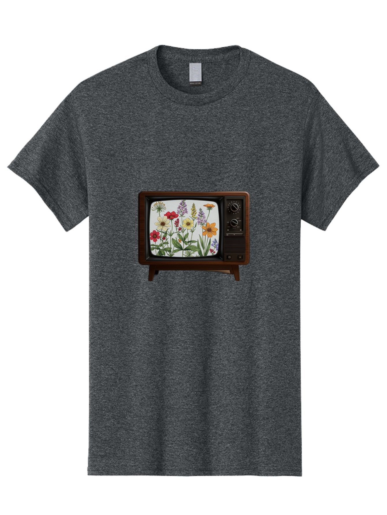 Tv-With-Flowers Men'S Graphic Tee, 100% Cotton, Comfortable Casual Summer Wear, Machine Washable, Vintage Camera, Old Camera, Antique Camera, Black Camera, Classic Photography, Photography Equipment, Nostalgic Device, Film Camera, Camera Art Bal516 8