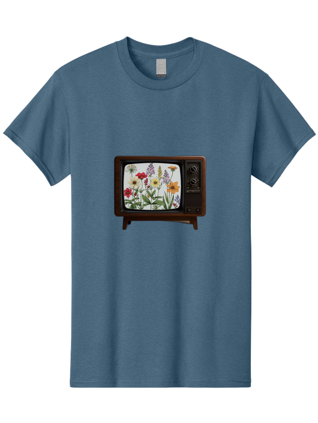 Tv-With-Flowers Men'S Graphic Tee, 100% Cotton, Comfortable Casual Summer Wear, Machine Washable, Vintage Camera, Old Camera, Antique Camera, Black Camera, Classic Photography, Photography Equipment, Nostalgic Device, Film Camera, Camera Art Bal516 6