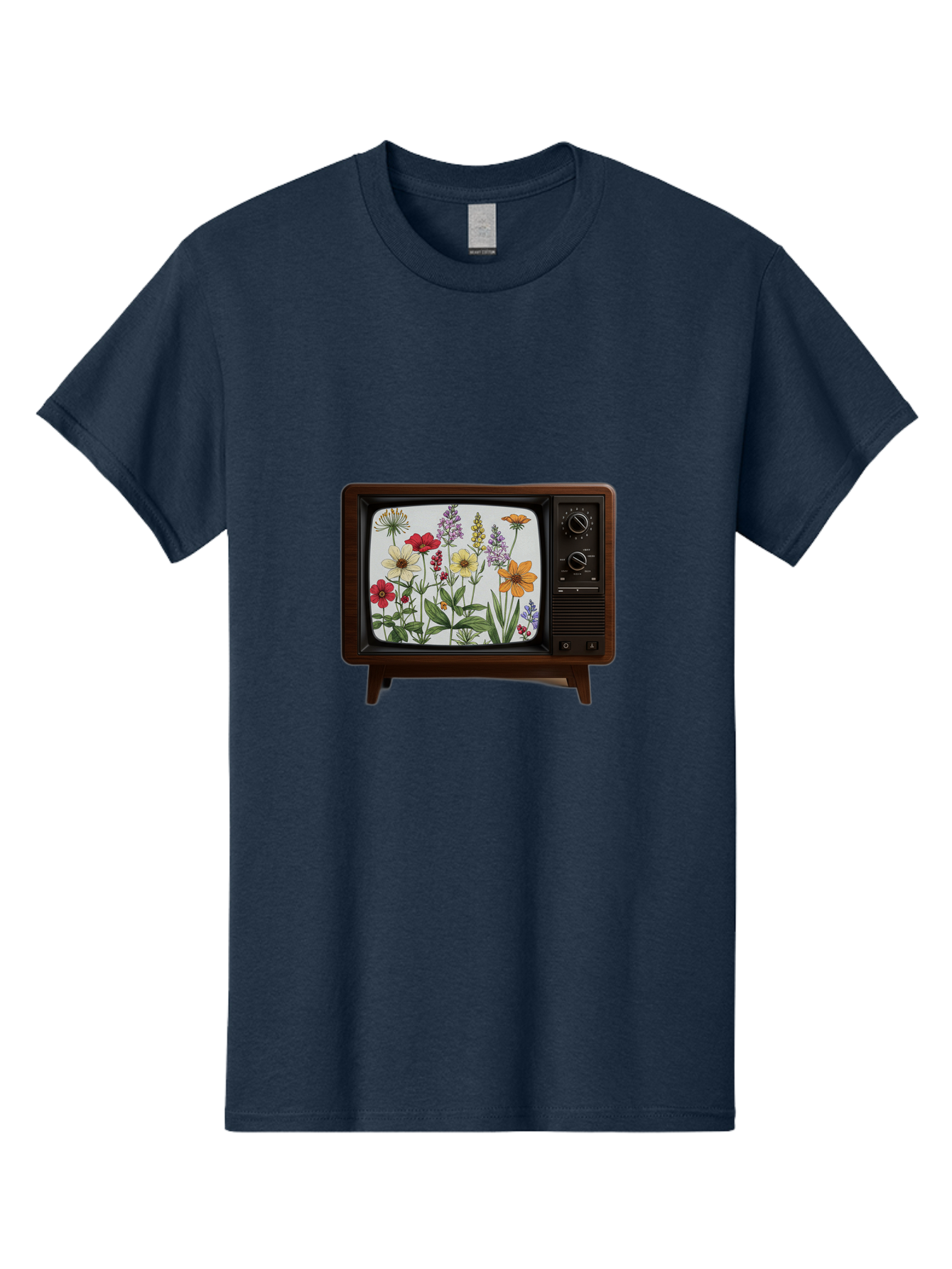Tv-With-Flowers Men'S Graphic Tee, 100% Cotton, Comfortable Casual Summer Wear, Machine Washable, Vintage Camera, Old Camera, Antique Camera, Black Camera, Classic Photography, Photography Equipment, Nostalgic Device, Film Camera, Camera Art Bal516