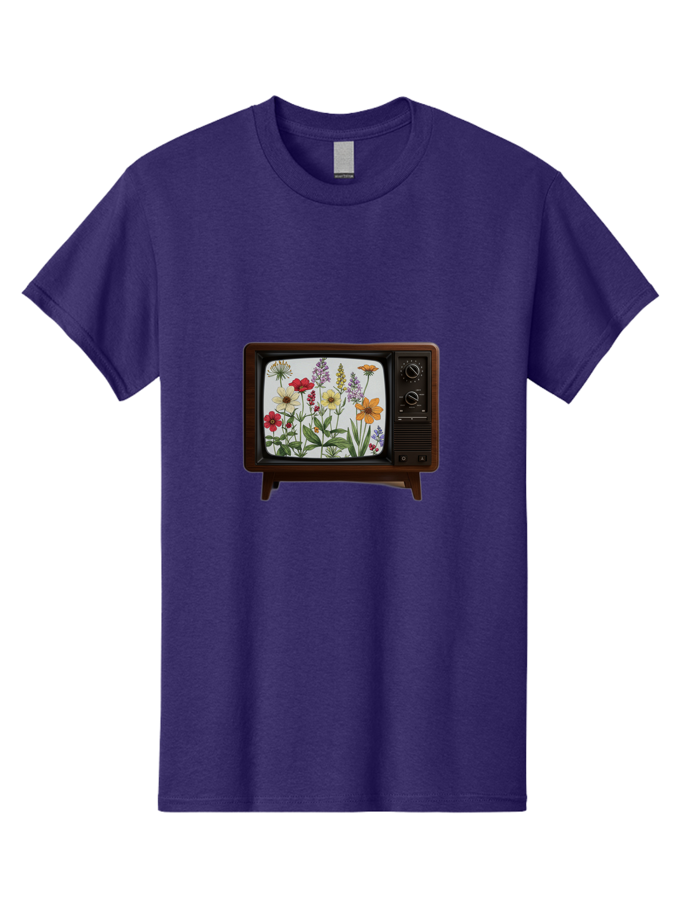 Tv-With-Flowers Men'S Graphic Tee, 100% Cotton, Comfortable Casual Summer Wear, Machine Washable, Vintage Camera, Old Camera, Antique Camera, Black Camera, Classic Photography, Photography Equipment, Nostalgic Device, Film Camera, Camera Art Bal516