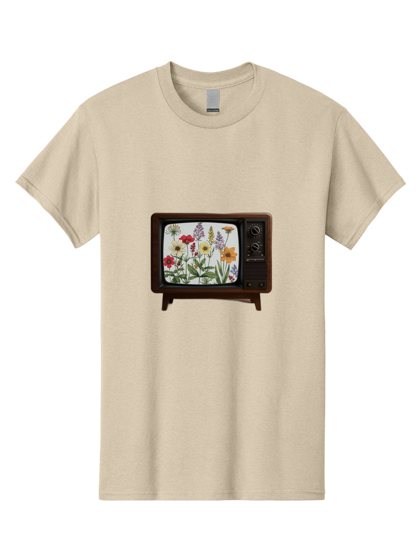 Tv-With-Flowers Men'S Graphic Tee, 100% Cotton, Comfortable Casual Summer Wear, Machine Washable, Vintage Camera, Old Camera, Antique Camera, Black Camera, Classic Photography, Photography Equipment, Nostalgic Device, Film Camera, Camera Art Bal516