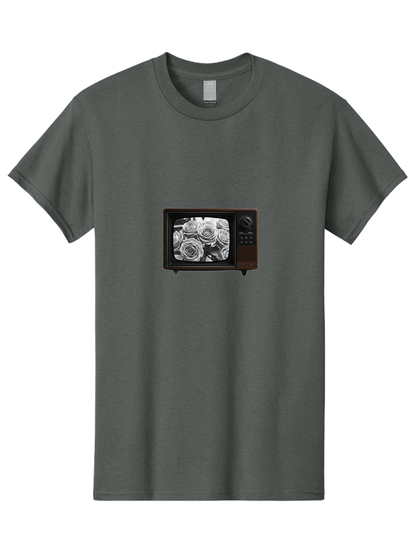 Tv-With-Roses Men'S Graphic Tee, 100% Cotton, Comfortable Casual Summer Wear, Machine Washable, Vintage Camera, Old Camera, Antique Camera, Black Camera, Classic Photography, Photography Equipment, Nostalgic Device, Film Camera, Camera Art Bal517