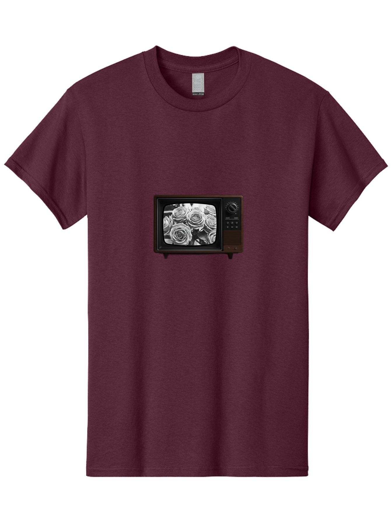 Tv-With-Roses Men'S Graphic Tee, 100% Cotton, Comfortable Casual Summer Wear, Machine Washable, Vintage Camera, Old Camera, Antique Camera, Black Camera, Classic Photography, Photography Equipment, Nostalgic Device, Film Camera, Camera Art Bal517 6