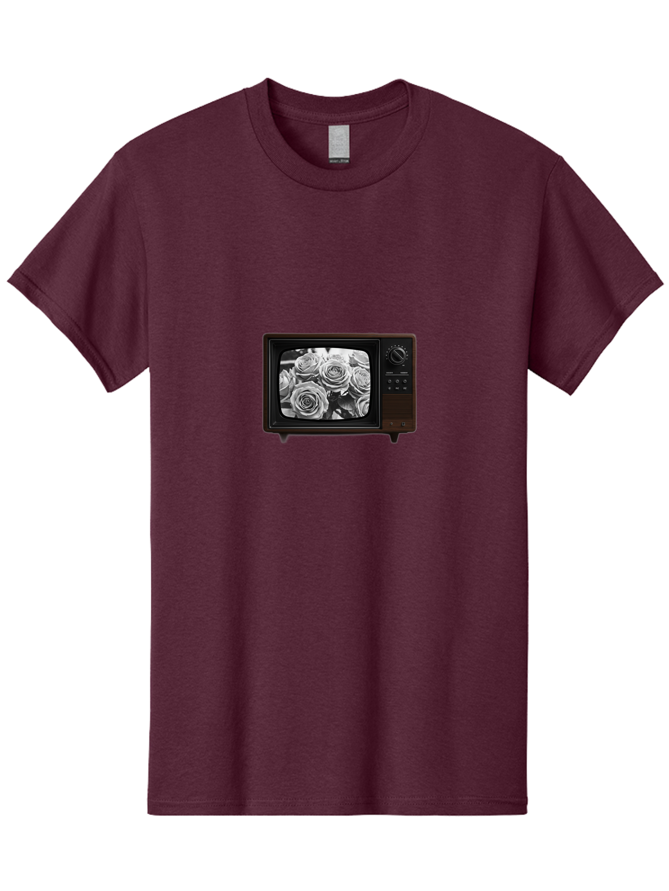 Tv-With-Roses Men'S Graphic Tee, 100% Cotton, Comfortable Casual Summer Wear, Machine Washable, Vintage Camera, Old Camera, Antique Camera, Black Camera, Classic Photography, Photography Equipment, Nostalgic Device, Film Camera, Camera Art Bal517 7