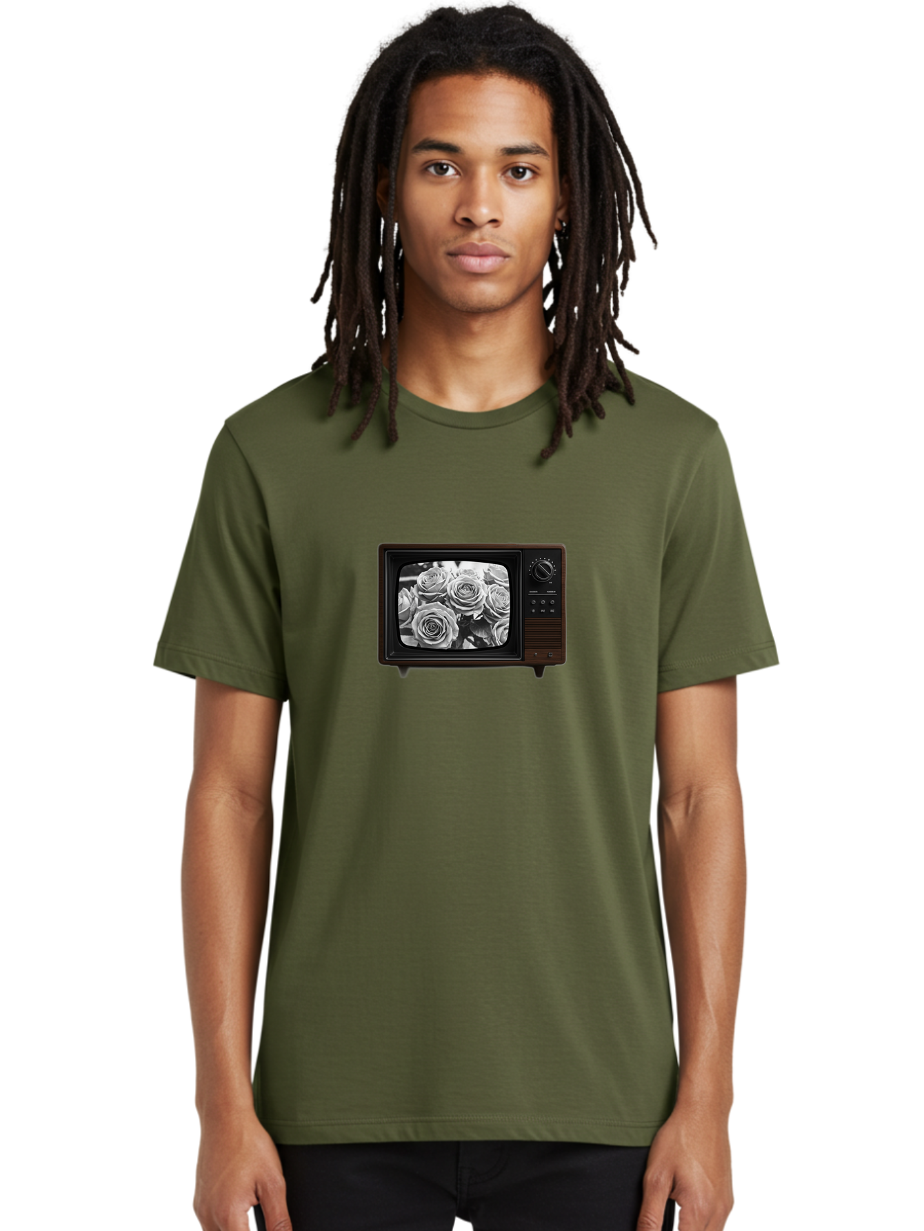 Tv-With-Roses Men'S Graphic Tee, 100% Cotton, Comfortable Casual Summer Wear, Machine Washable, Vintage Camera, Old Camera, Antique Camera, Black Camera, Classic Photography, Photography Equipment, Nostalgic Device, Film Camera, Camera Art Bal517 30
