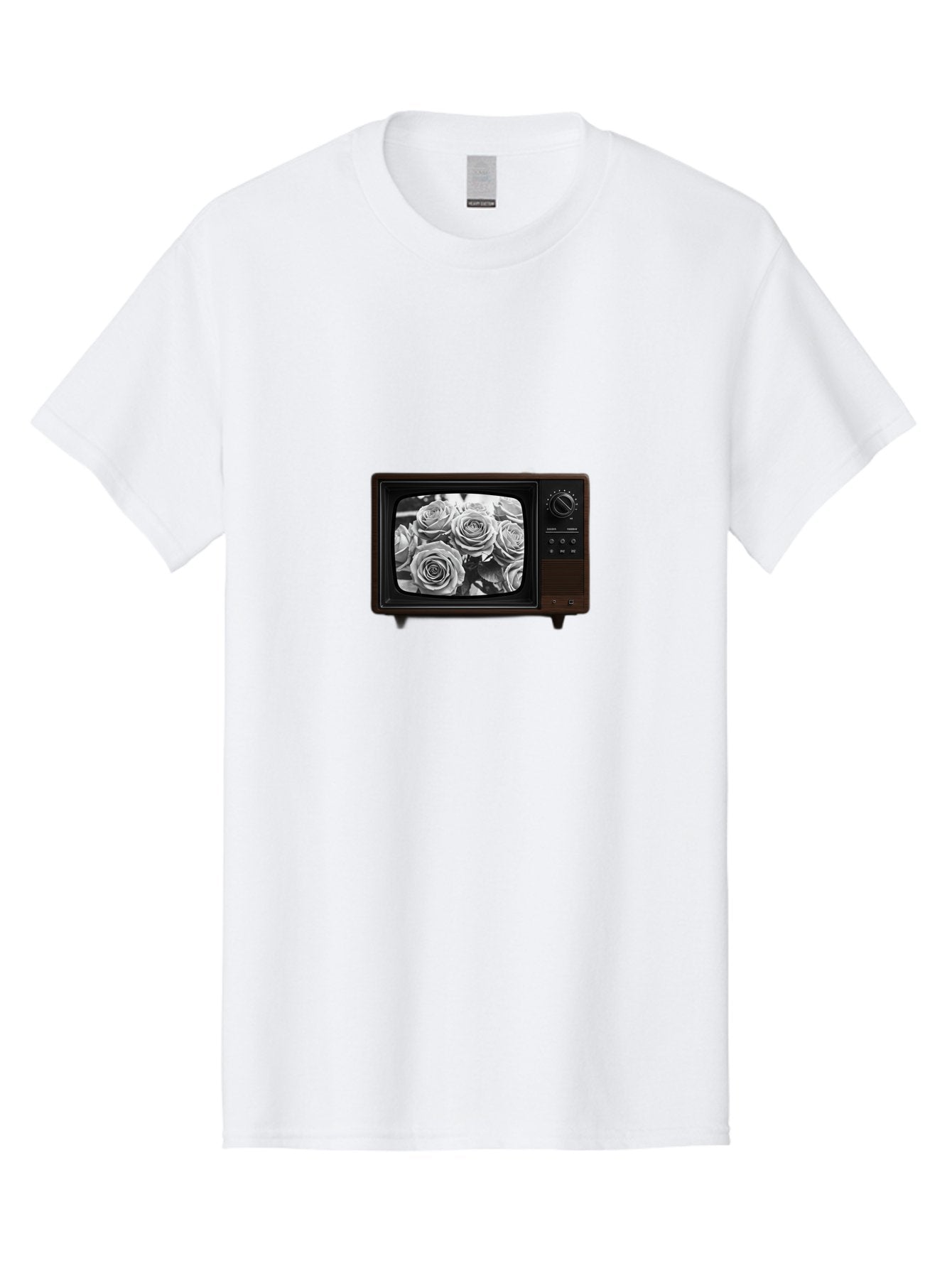 Tv-With-Roses Men'S Graphic Tee, 100% Cotton, Comfortable Casual Summer Wear, Machine Washable, Vintage Camera, Old Camera, Antique Camera, Black Camera, Classic Photography, Photography Equipment, Nostalgic Device, Film Camera, Camera Art Bal517 4