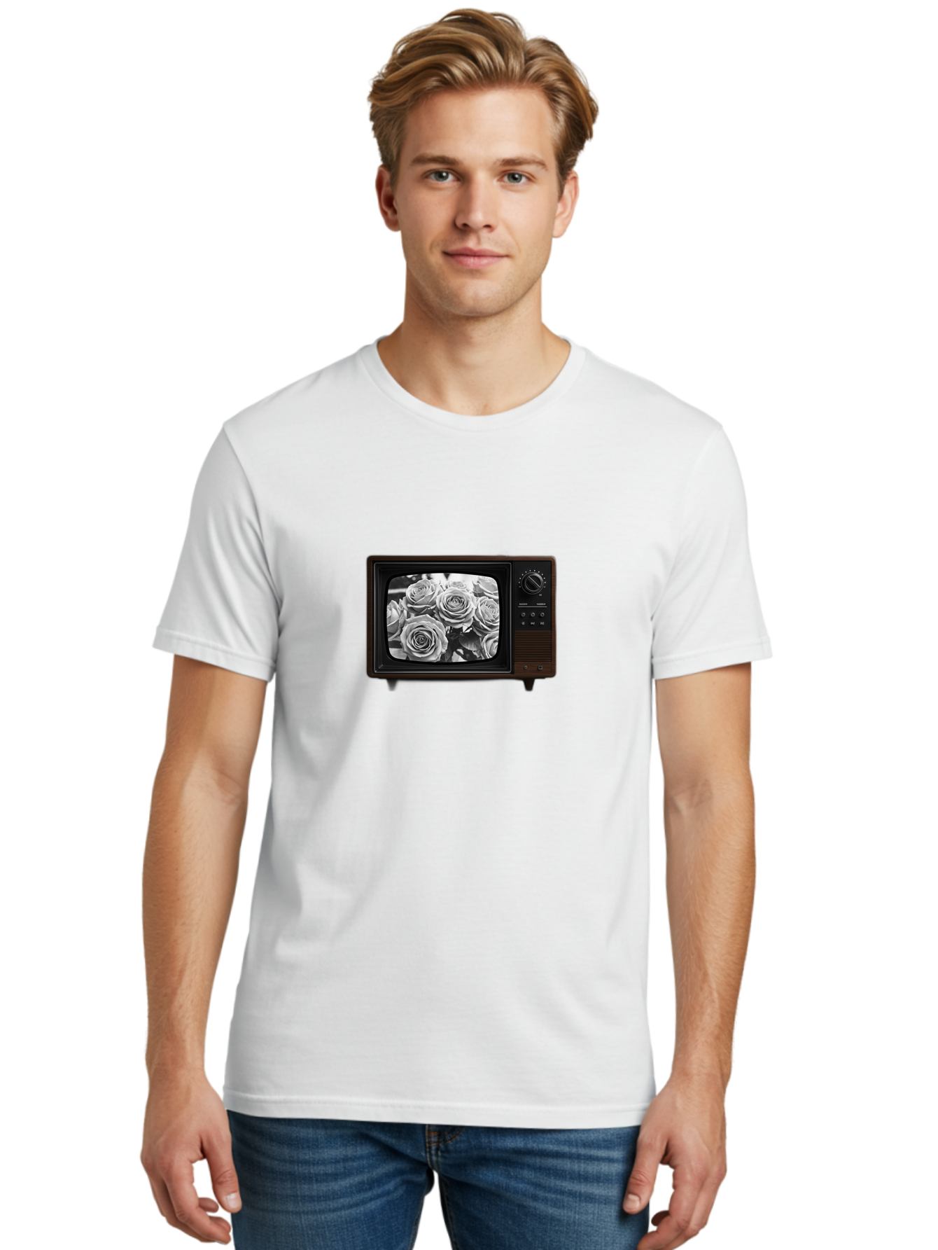 Tv-With-Roses Men'S Graphic Tee, 100% Cotton, Comfortable Casual Summer Wear, Machine Washable, Vintage Camera, Old Camera, Antique Camera, Black Camera, Classic Photography, Photography Equipment, Nostalgic Device, Film Camera, Camera Art Bal517 27