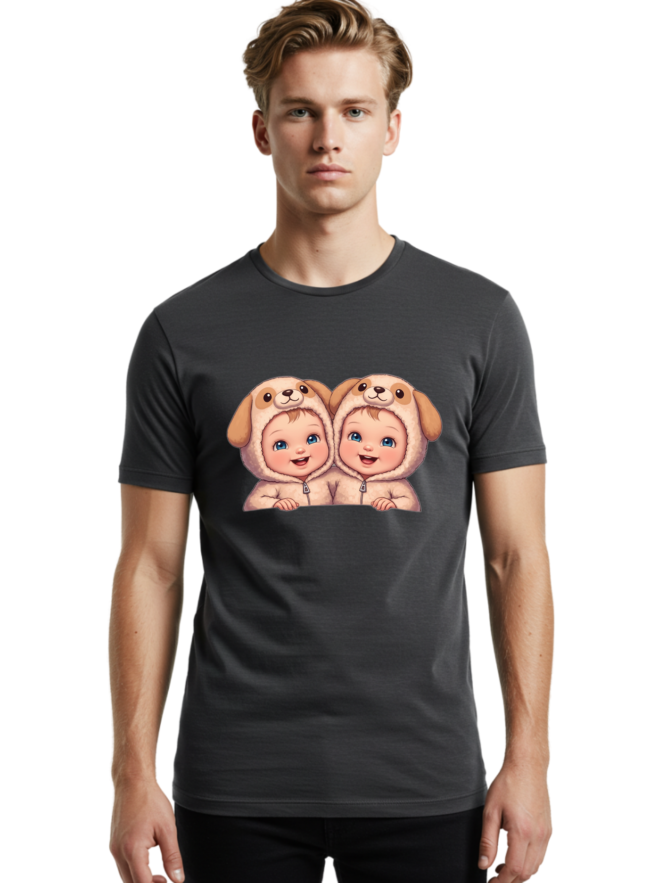 Twin-Babies-Dog-Costume Men'S Graphic Tee, 100% Cotton, Comfortable Casual Summer Wear, Machine Washable, Vintage Camera, Old Camera, Antique Camera, Black Camera, Classic Photography, Photography Equipment, Nostalgic Device, Film Camera, Bal518 21