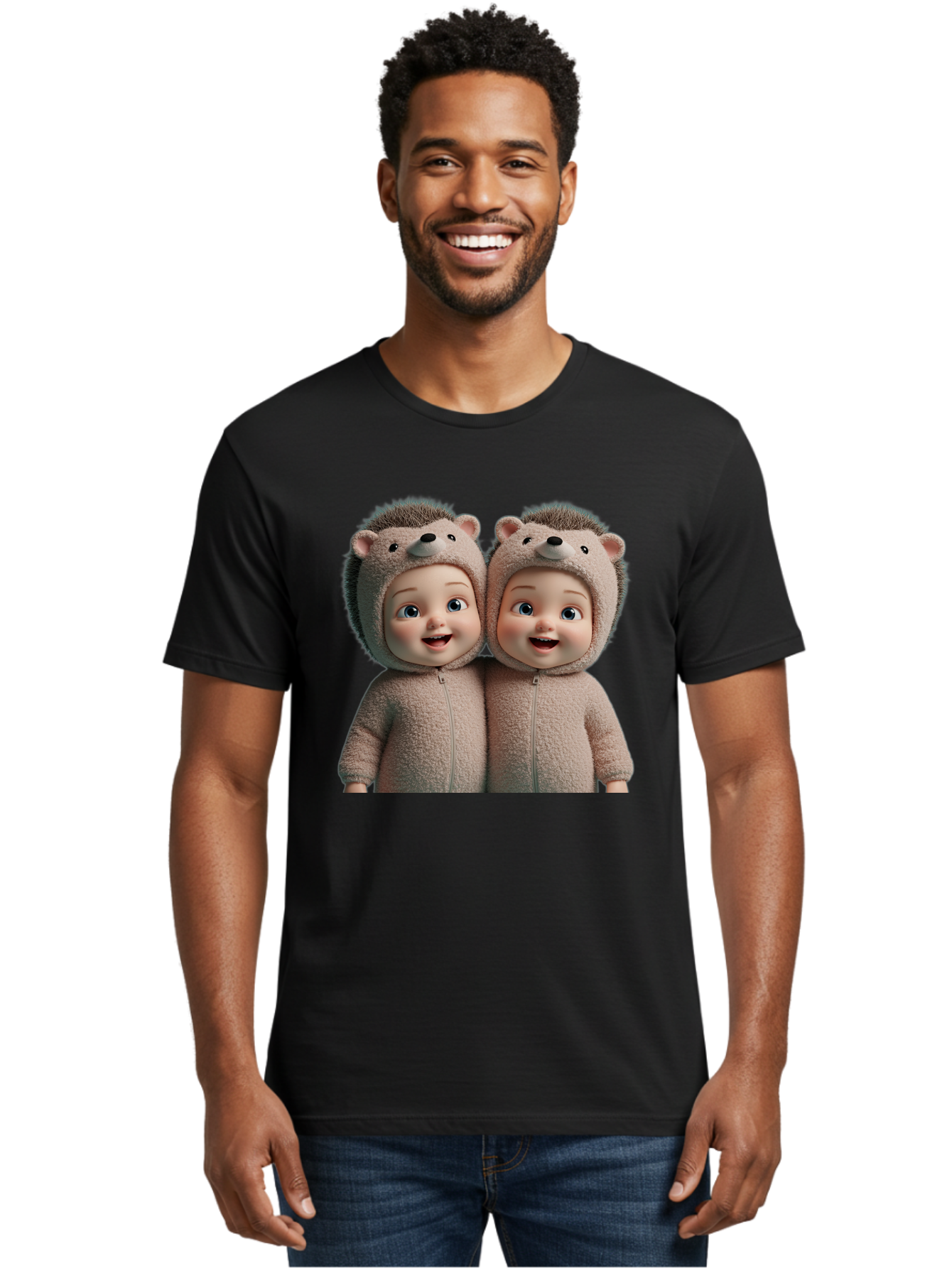 Twin-Babies-In-Hedgehog-Costumes Men'S Graphic Tee, 100% Cotton, Comfortable Casual Summer Wear, Machine Washable, Vintage Camera, Old Camera, Antique Camera, Black Camera, Classic Photography, Photography Equipment, Nostalgic Device, Bal520 16