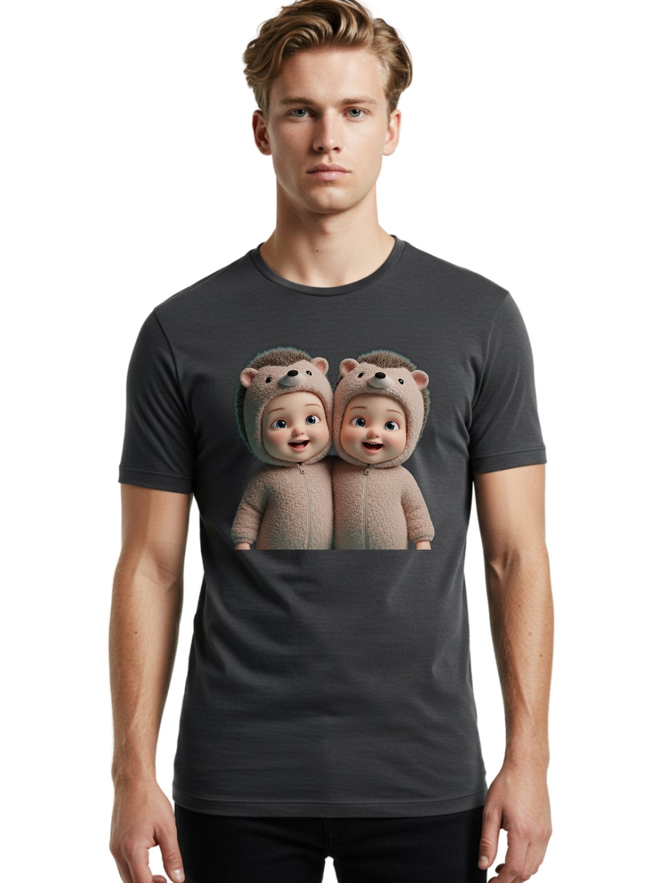 Twin-Babies-In-Hedgehog-Costumes Men'S Graphic Tee, 100% Cotton, Comfortable Casual Summer Wear, Machine Washable, Vintage Camera, Old Camera, Antique Camera, Black Camera, Classic Photography, Photography Equipment, Nostalgic Device, Bal520 26