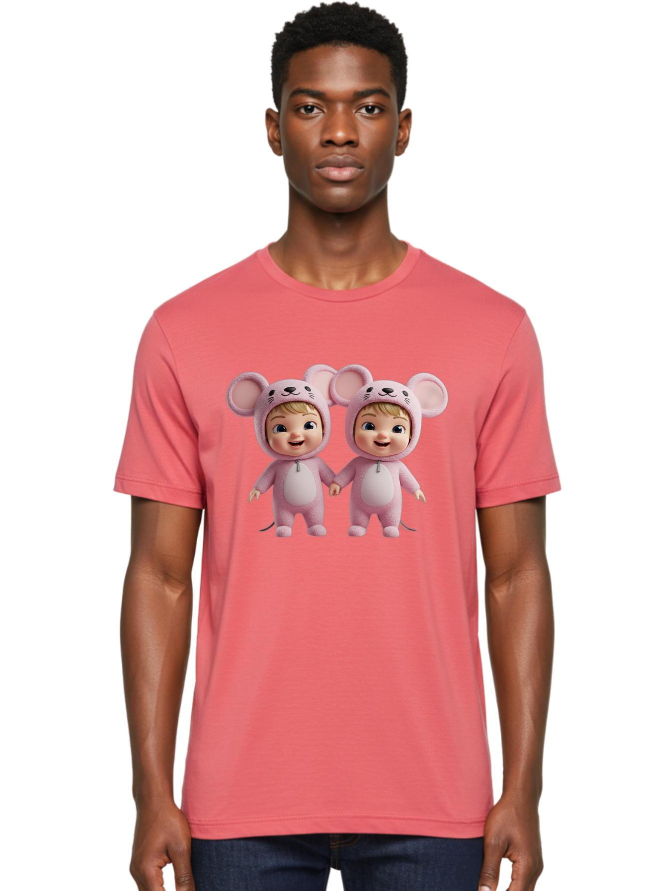Twin-Babies-In-Pink-Mouse-Costumes Men'S Graphic Tee, 100% Cotton, Comfortable Casual Summer Wear, Machine Washable, Vintage Camera, Old Camera, Antique Camera, Black Camera, Classic Photography, Photography Equipment, Nostalgic Device, Bal521 30