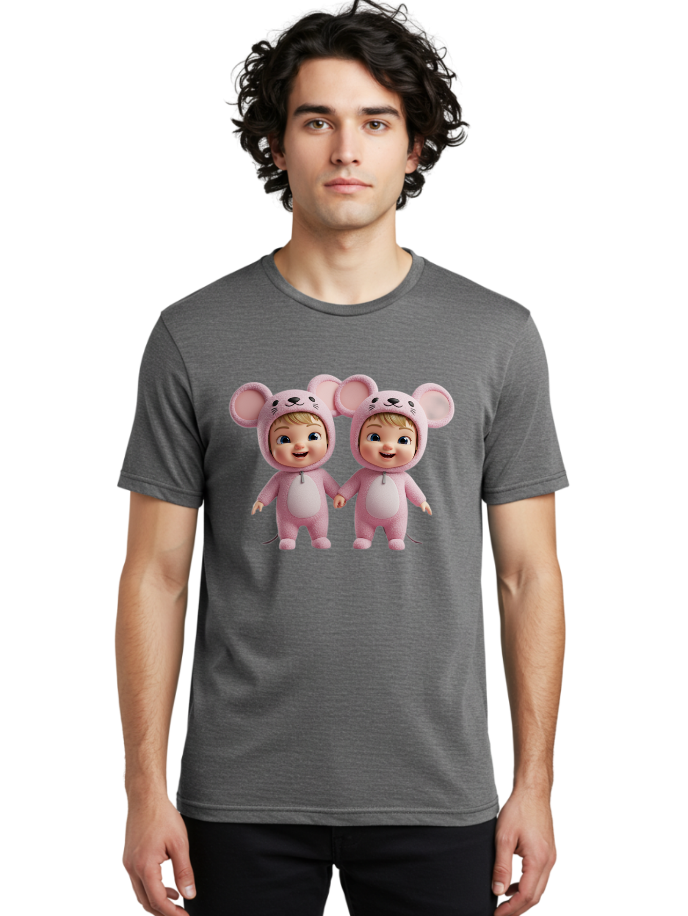 Twin-Babies-In-Pink-Mouse-Costumes Men'S Graphic Tee, 100% Cotton, Comfortable Casual Summer Wear, Machine Washable, Vintage Camera, Old Camera, Antique Camera, Black Camera, Classic Photography, Photography Equipment, Nostalgic Device, Bal521 26
