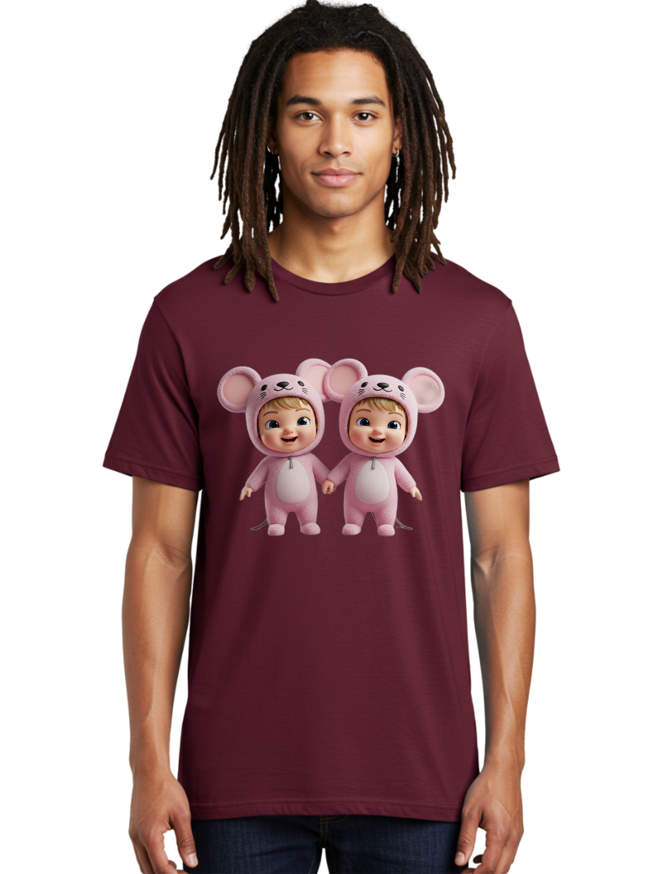 Twin-Babies-In-Pink-Mouse-Costumes Men'S Graphic Tee, 100% Cotton, Comfortable Casual Summer Wear, Machine Washable, Vintage Camera, Old Camera, Antique Camera, Black Camera, Classic Photography, Photography Equipment, Nostalgic Device, Bal521 18