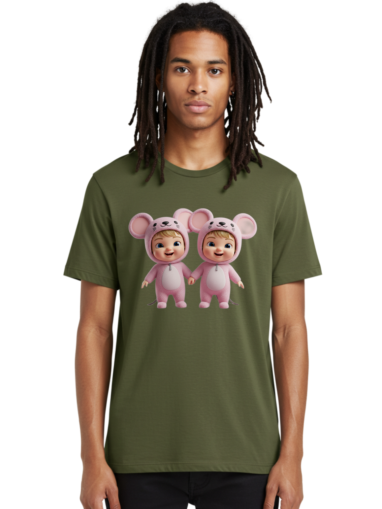 Twin-Babies-In-Pink-Mouse-Costumes Men'S Graphic Tee, 100% Cotton, Comfortable Casual Summer Wear, Machine Washable, Vintage Camera, Old Camera, Antique Camera, Black Camera, Classic Photography, Photography Equipment, Nostalgic Device, Bal521 24