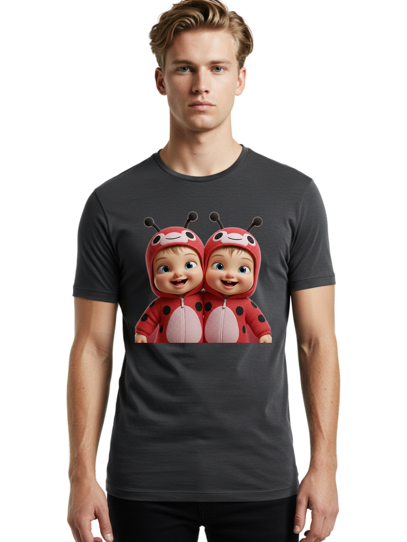 Twin-Ladybug-Babies Men'S Graphic Tee, 100% Cotton, Comfortable Casual Summer Wear, Machine Washable, Vintage Camera, Old Camera, Antique Camera, Black Camera, Classic Photography, Photography Equipment, Nostalgic Device, Film Camera, Bal528 25