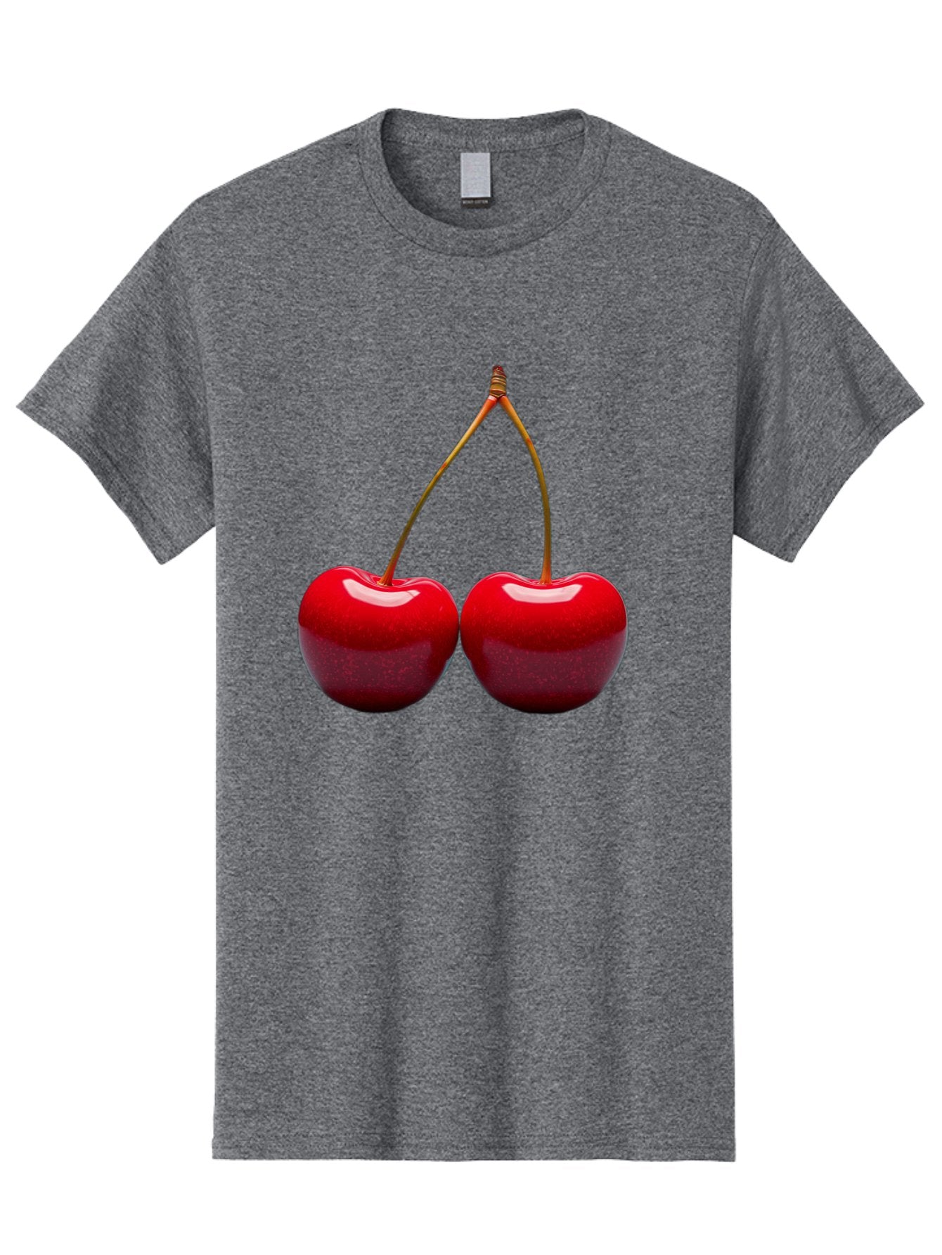 Two-Cherries-1 Men'S Graphic Tee, 100% Cotton, Comfortable Casual Summer Wear, Machine Washable, Vintage Camera, Old Camera, Antique Camera, Black Camera, Classic Photography, Photography Equipment, Nostalgic Device, Film Camera, Camera Art Bal532