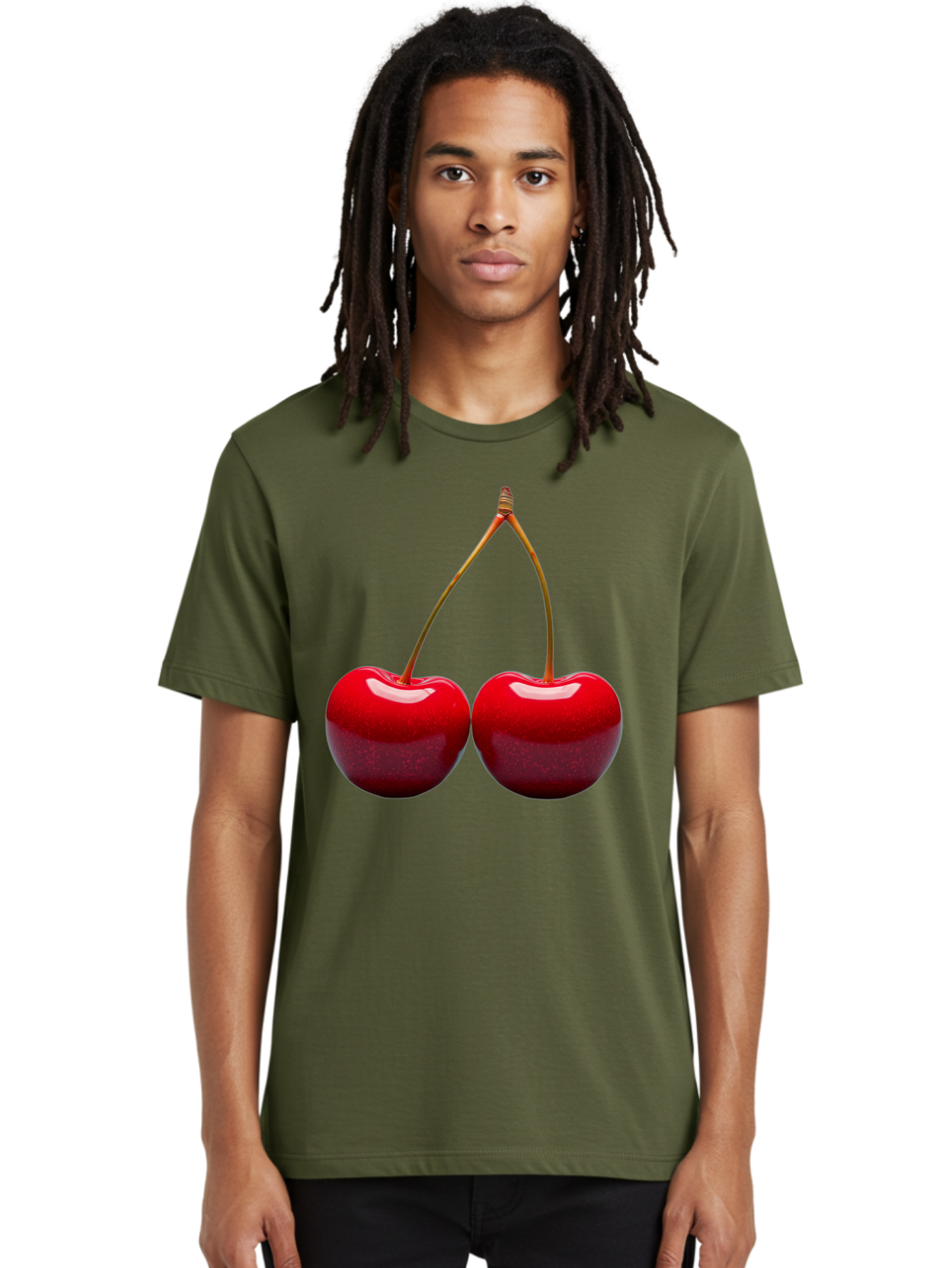 Two-Cherries-1 Men'S Graphic Tee, 100% Cotton, Comfortable Casual Summer Wear, Machine Washable, Vintage Camera, Old Camera, Antique Camera, Black Camera, Classic Photography, Photography Equipment, Nostalgic Device, Film Camera, Camera Art Bal532 20