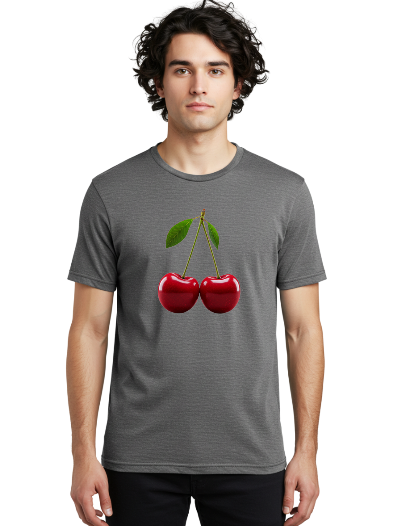 Two-Cherries-2 Men'S Graphic Tee, 100% Cotton, Comfortable Casual Summer Wear, Machine Washable, Vintage Camera, Old Camera, Antique Camera, Black Camera, Classic Photography, Photography Equipment, Nostalgic Device, Film Camera, Camera Art Bal533 22
