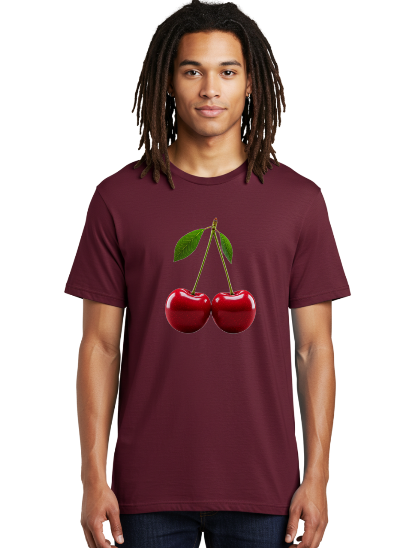 Two-Cherries-2 Men'S Graphic Tee, 100% Cotton, Comfortable Casual Summer Wear, Machine Washable, Vintage Camera, Old Camera, Antique Camera, Black Camera, Classic Photography, Photography Equipment, Nostalgic Device, Film Camera, Camera Art Bal533 24