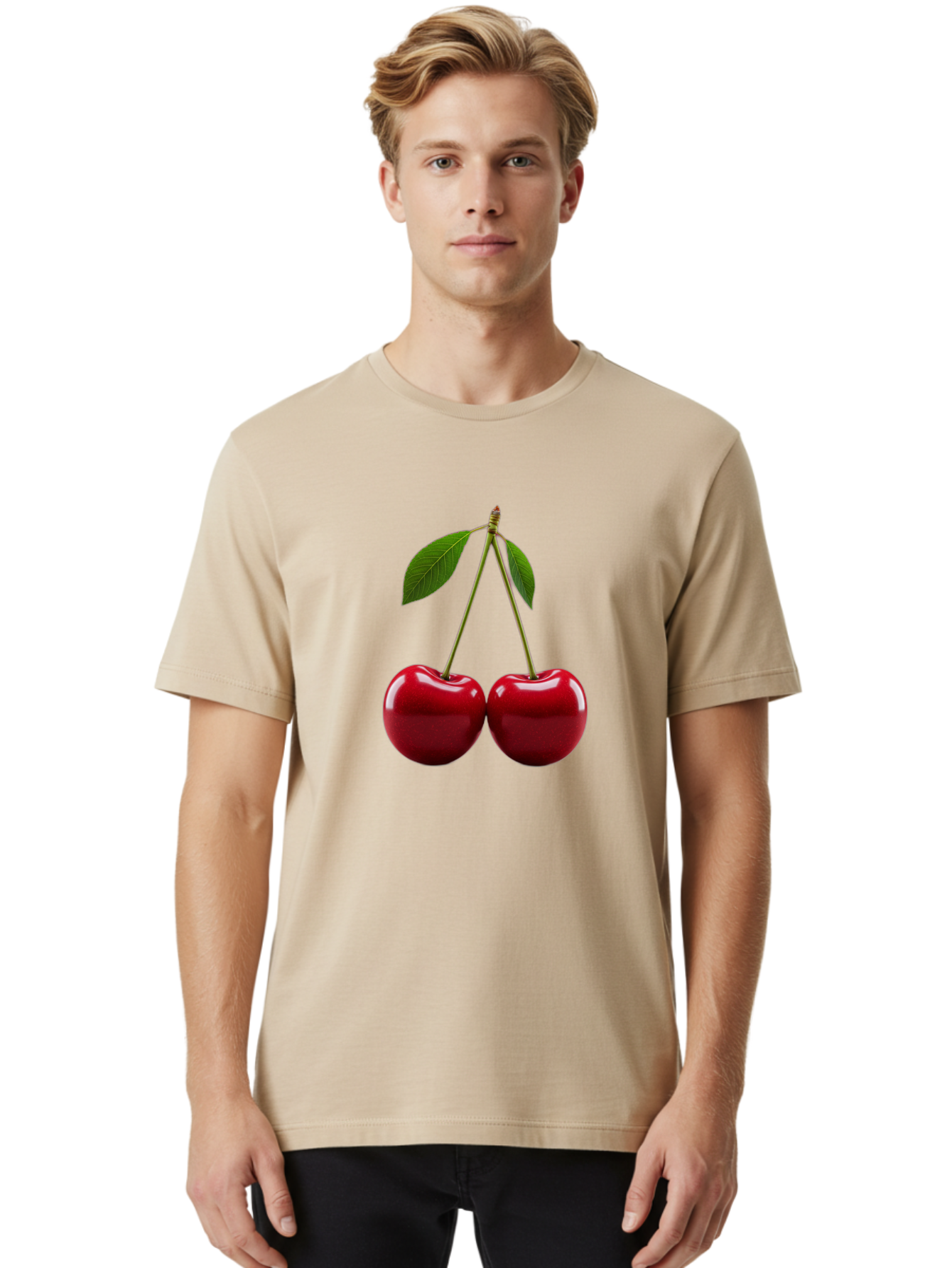 Two-Cherries-2 Men'S Graphic Tee, 100% Cotton, Comfortable Casual Summer Wear, Machine Washable, Vintage Camera, Old Camera, Antique Camera, Black Camera, Classic Photography, Photography Equipment, Nostalgic Device, Film Camera, Camera Art Bal533 23