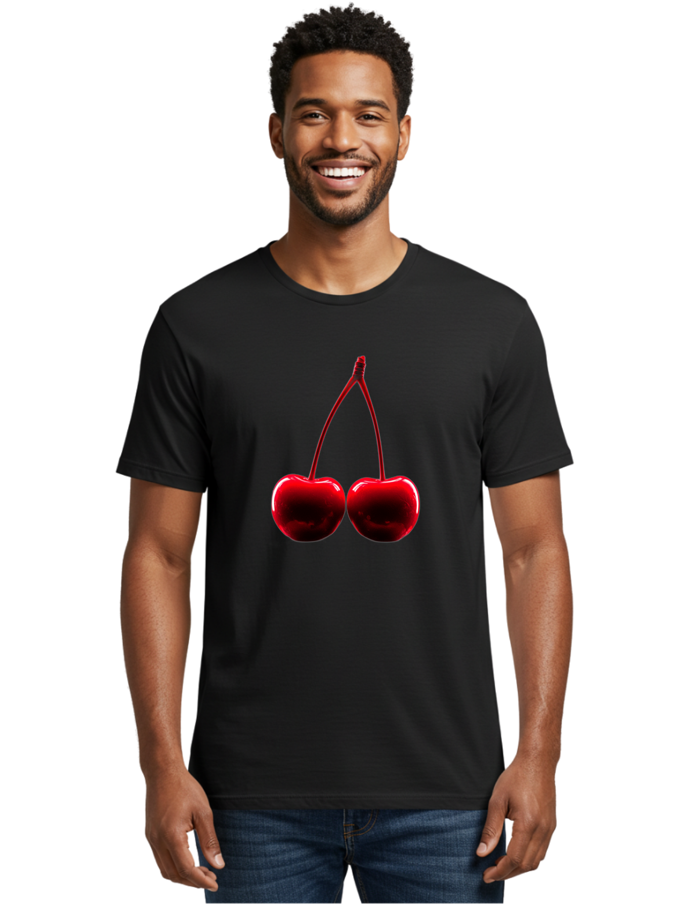 Two-Cherries-3 Men'S Graphic Tee, 100% Cotton, Comfortable Casual Summer Wear, Machine Washable, Vintage Camera, Old Camera, Antique Camera, Black Camera, Classic Photography, Photography Equipment, Nostalgic Device, Film Camera, Camera Art Bal534 29