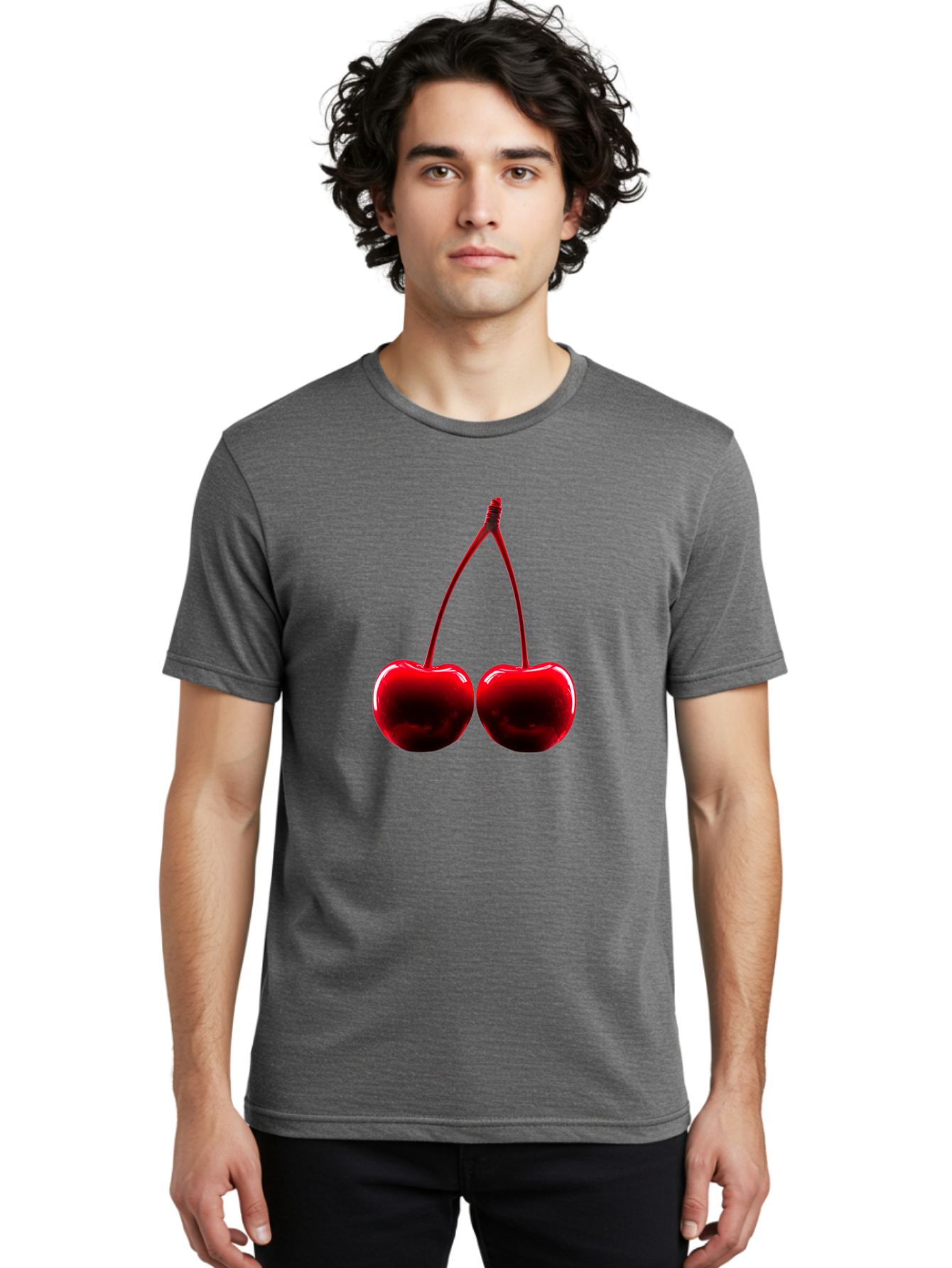 Two-Cherries-3 Men'S Graphic Tee, 100% Cotton, Comfortable Casual Summer Wear, Machine Washable, Vintage Camera, Old Camera, Antique Camera, Black Camera, Classic Photography, Photography Equipment, Nostalgic Device, Film Camera, Camera Art Bal534 18